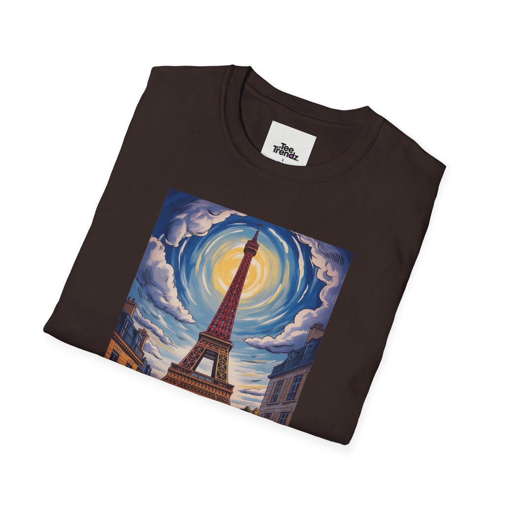 Visit Paris T-Shirt - Vintage Eiffel Tower Travel Poster Tee