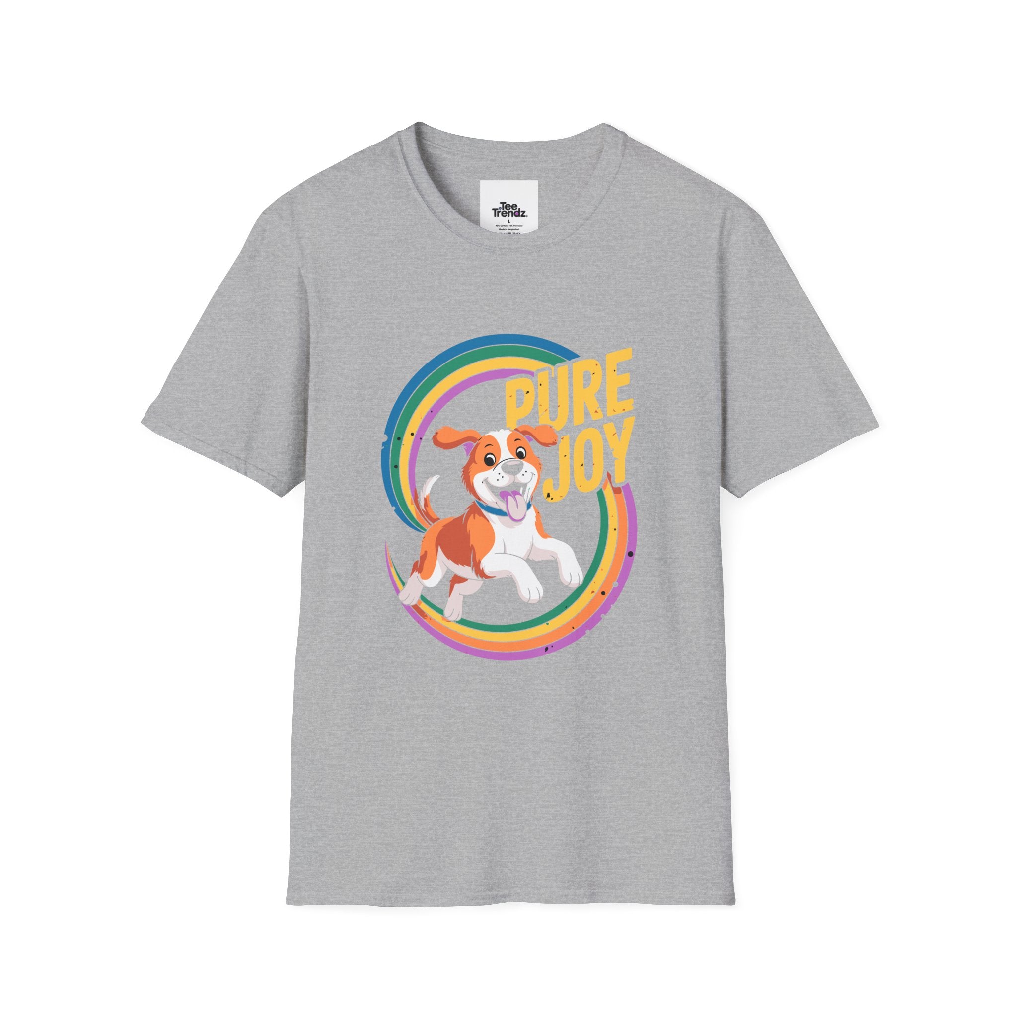 Pure Joy Dog T-Shirt – Playful Beagle Graphic Tee with Rainbow