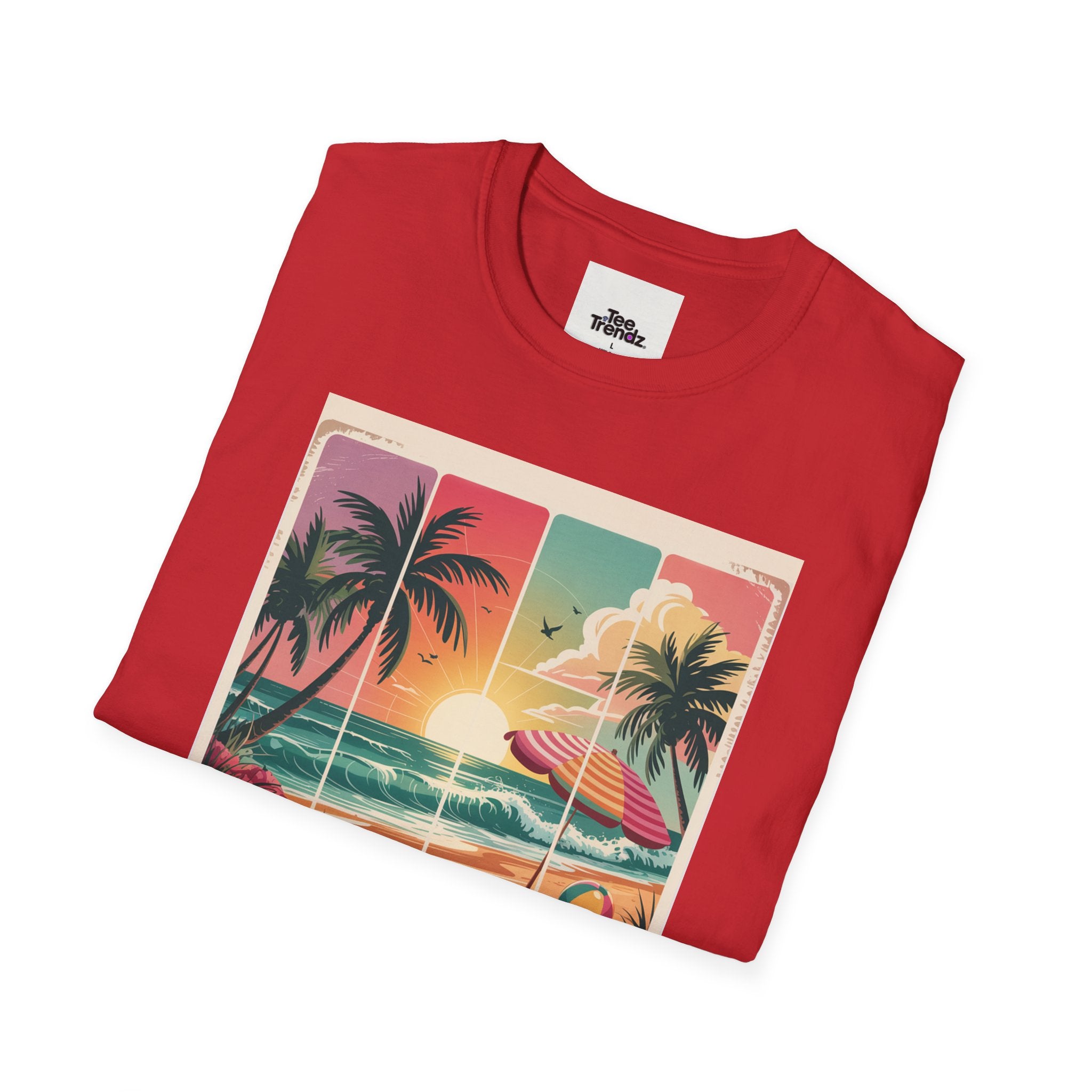 Summer Never Ends T-Shirt – Vintage Beach Sunset Graphic Tee