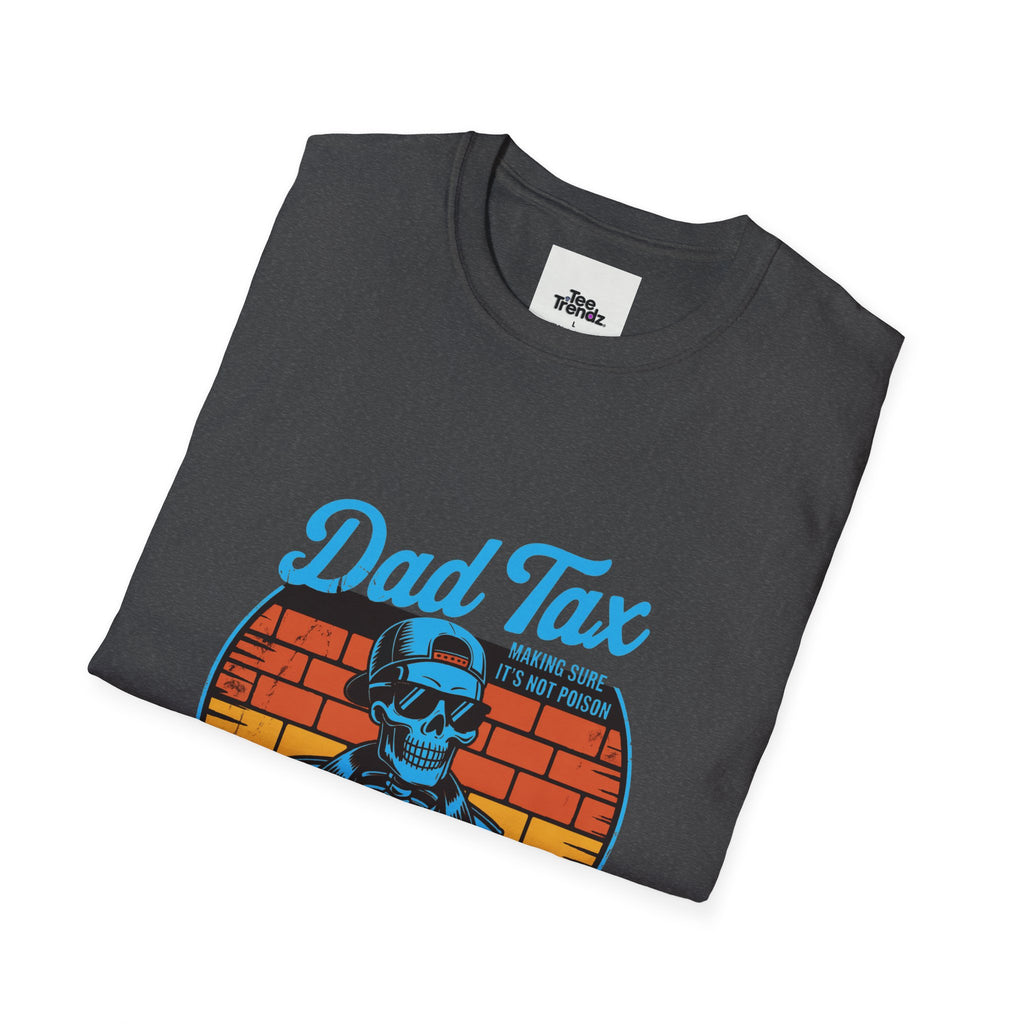 Dad Tax T-Shirt – Retro Skull Dad with Popcorn Graphic, Funny Father’s Day Gift