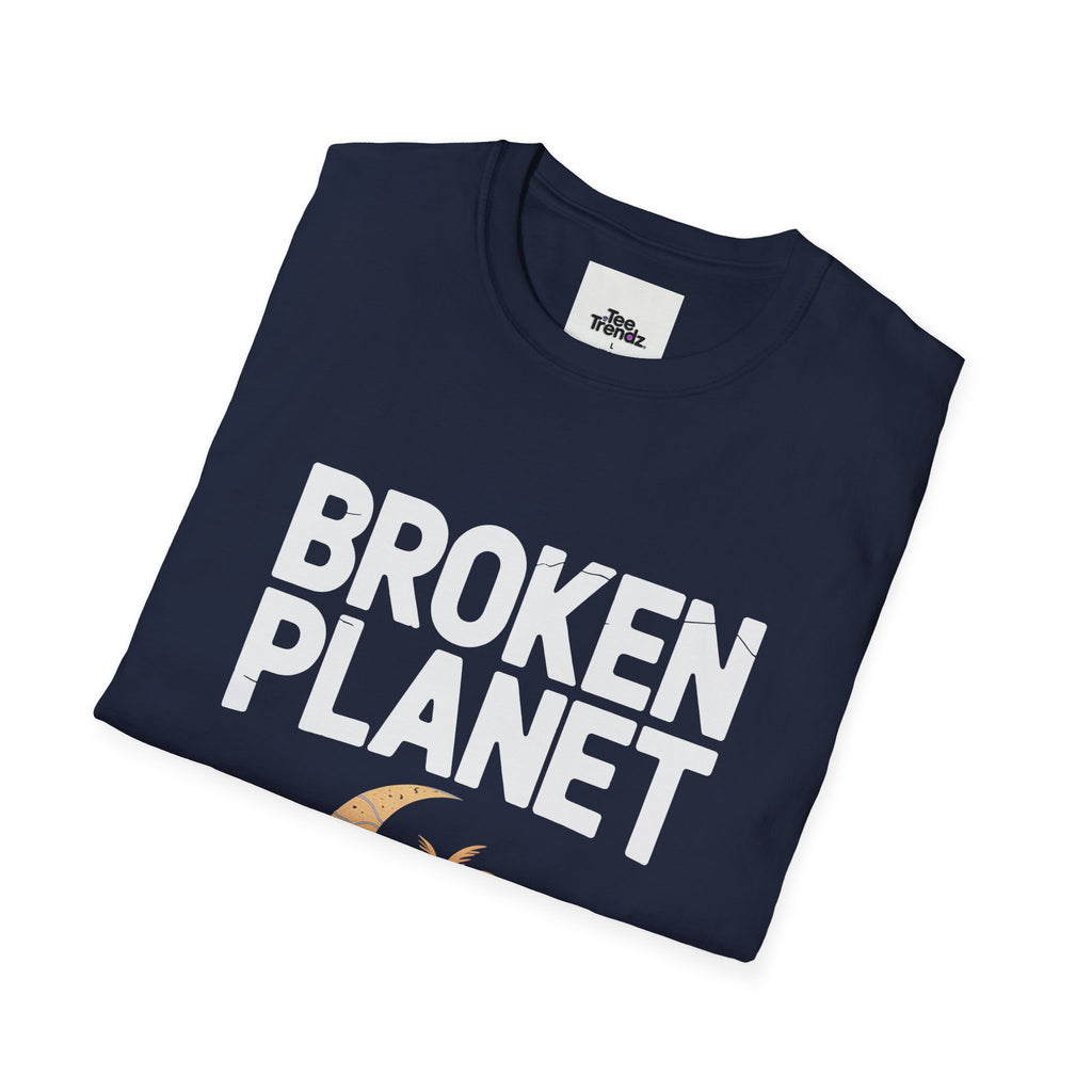 Broken Planet T-Shirt — Tropical Crescent Palm Graphic Tee