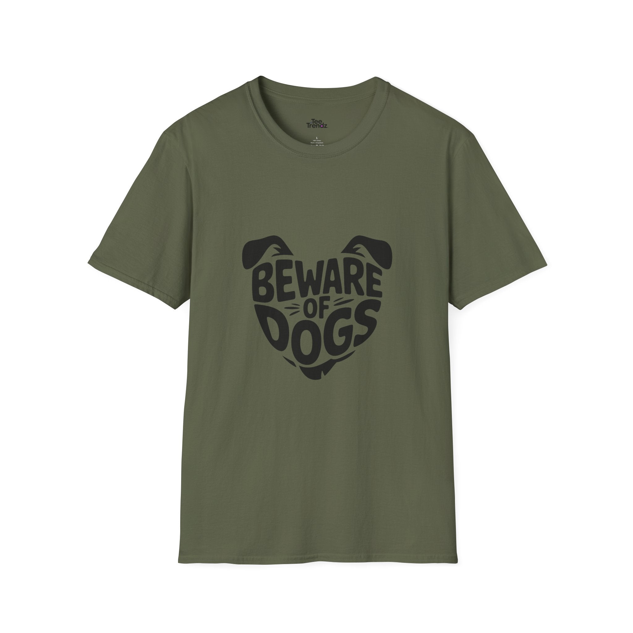 Beware of Dogs T-Shirt — Cute Dog Face Graphic Tee for Dog Lovers