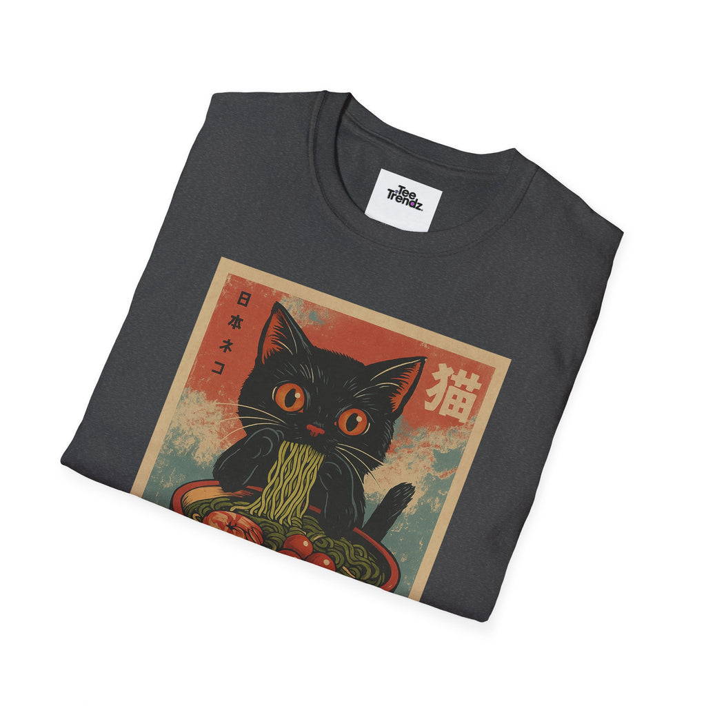 Cat Ramen T-Shirt — Vintage Japanese Neko Bowl Graphic Tee