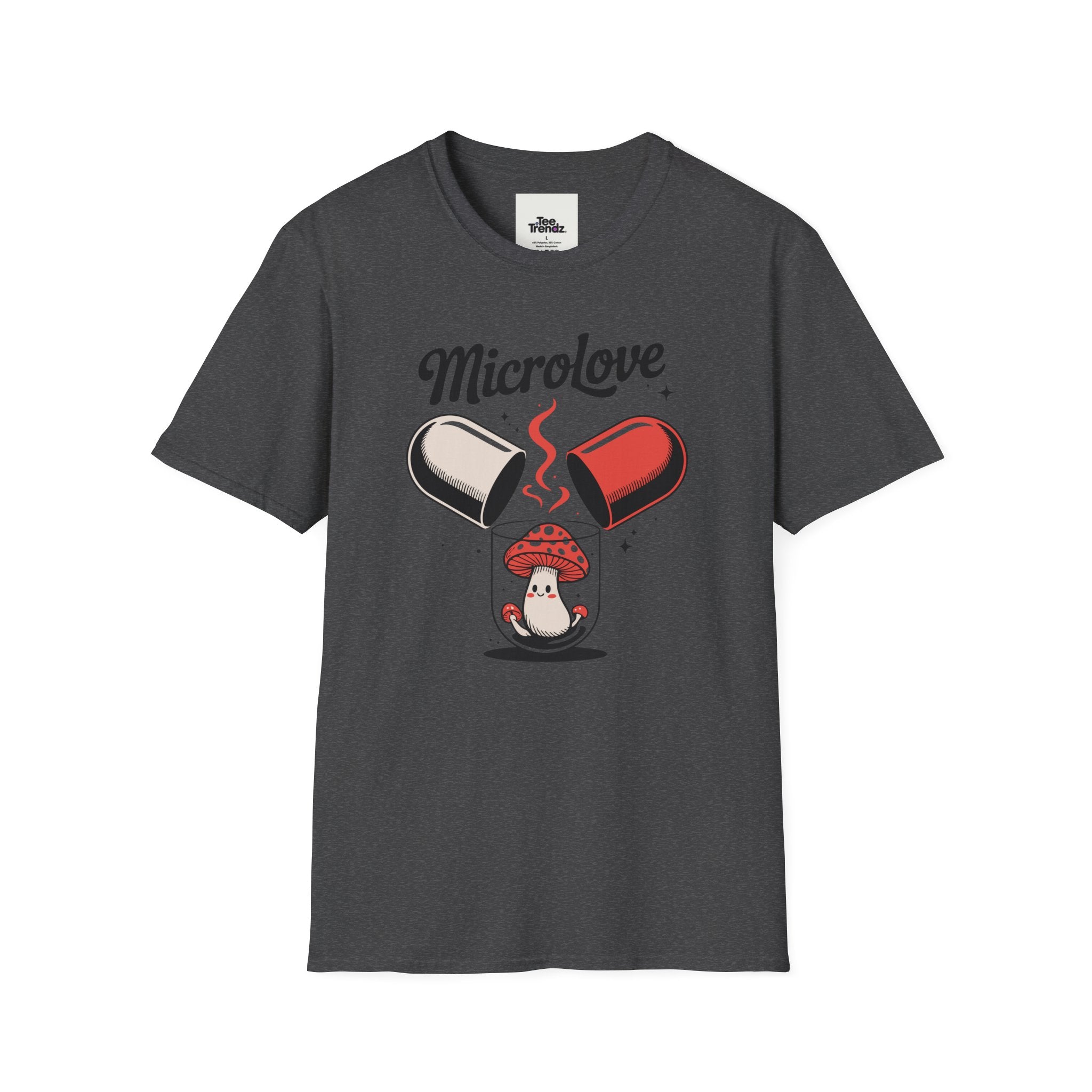 T-Shirt — "Microlove" Cute Mushroom Capsule Graphic Tee
