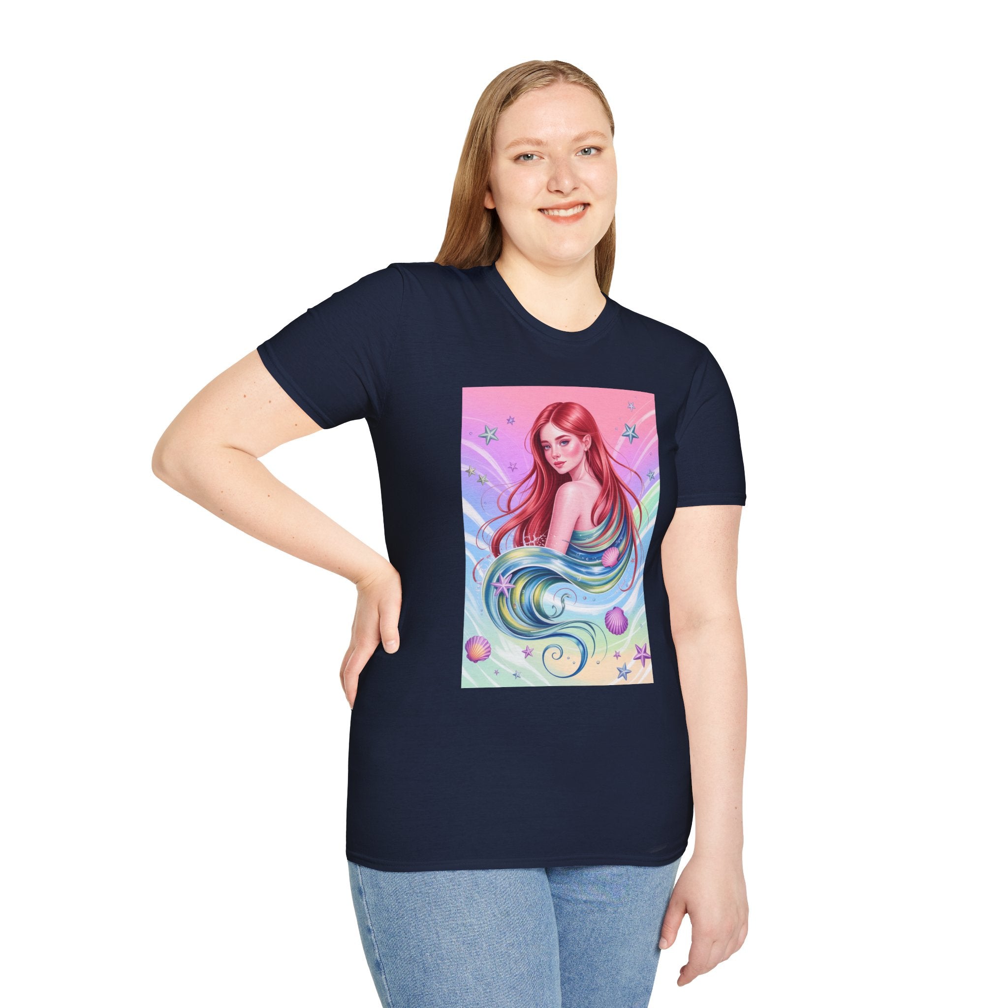 Mermaid Fantasy T-Shirt — Pastel Cosmic Sea Girl Graphic Tee