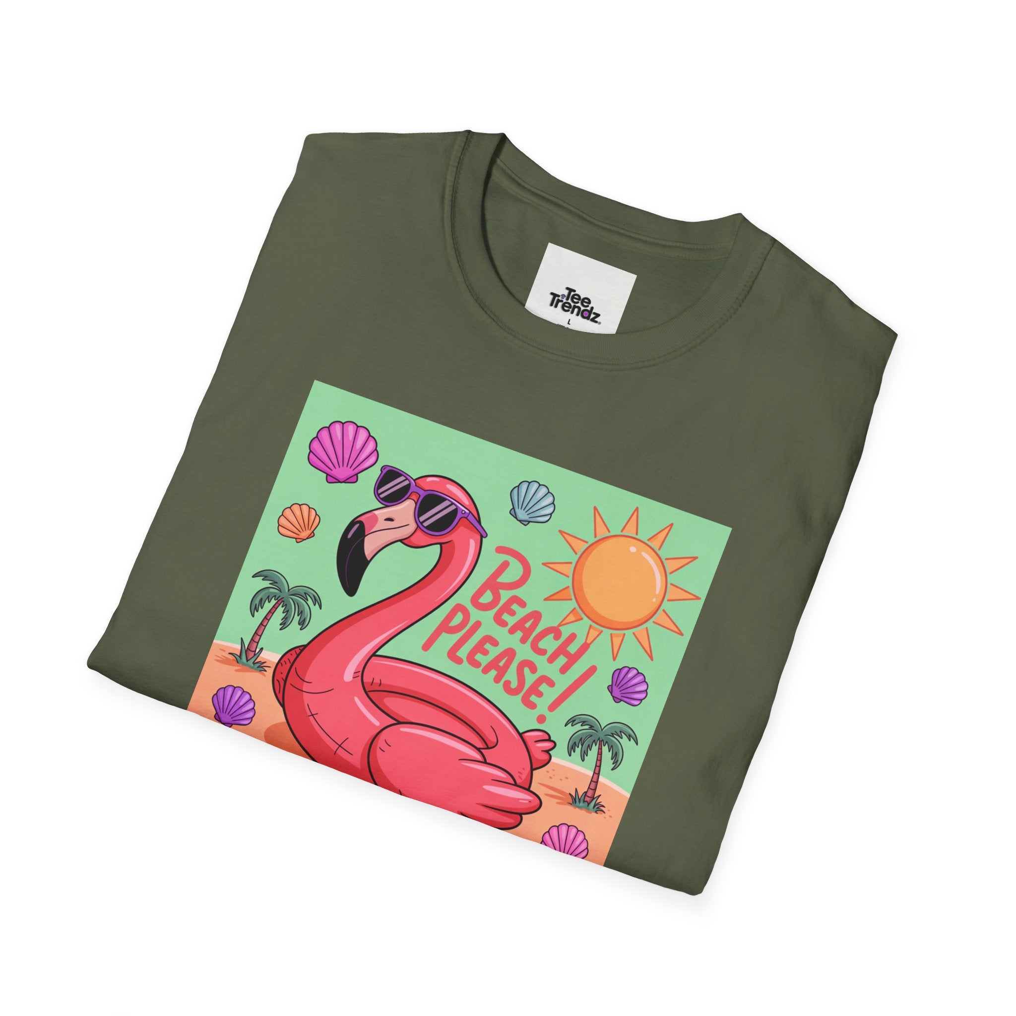 Beach Please Flamingo T-Shirt
