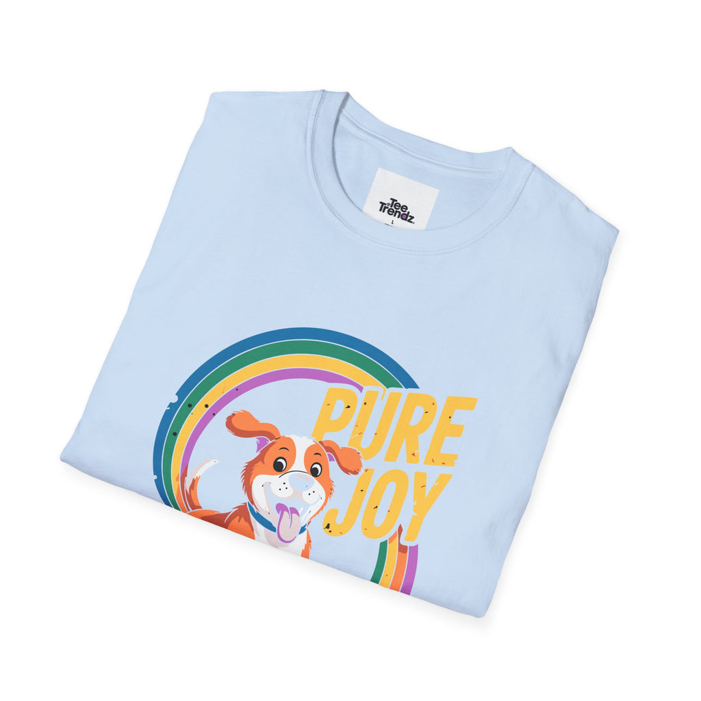 Pure Joy Dog T-Shirt – Playful Beagle Graphic Tee with Rainbow