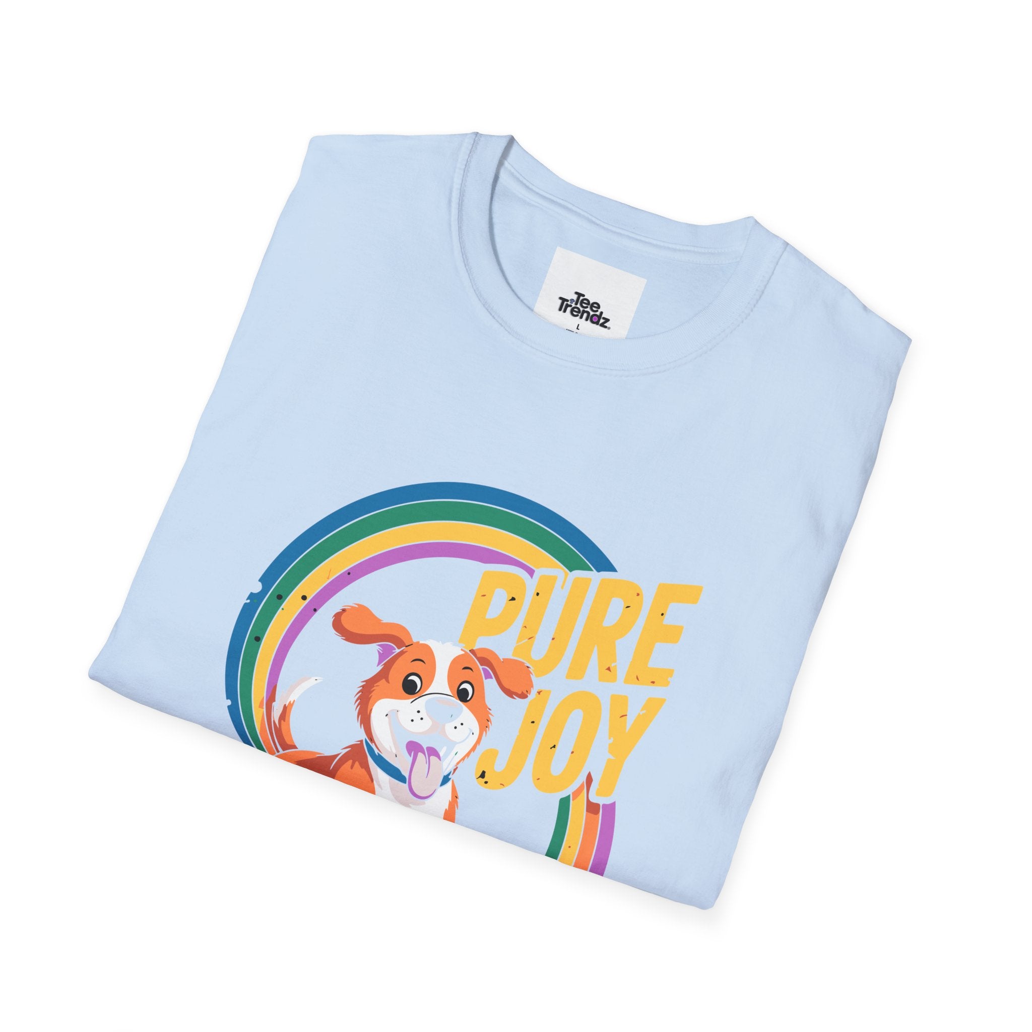 Pure Joy Dog T-Shirt – Playful Beagle Graphic Tee with Rainbow