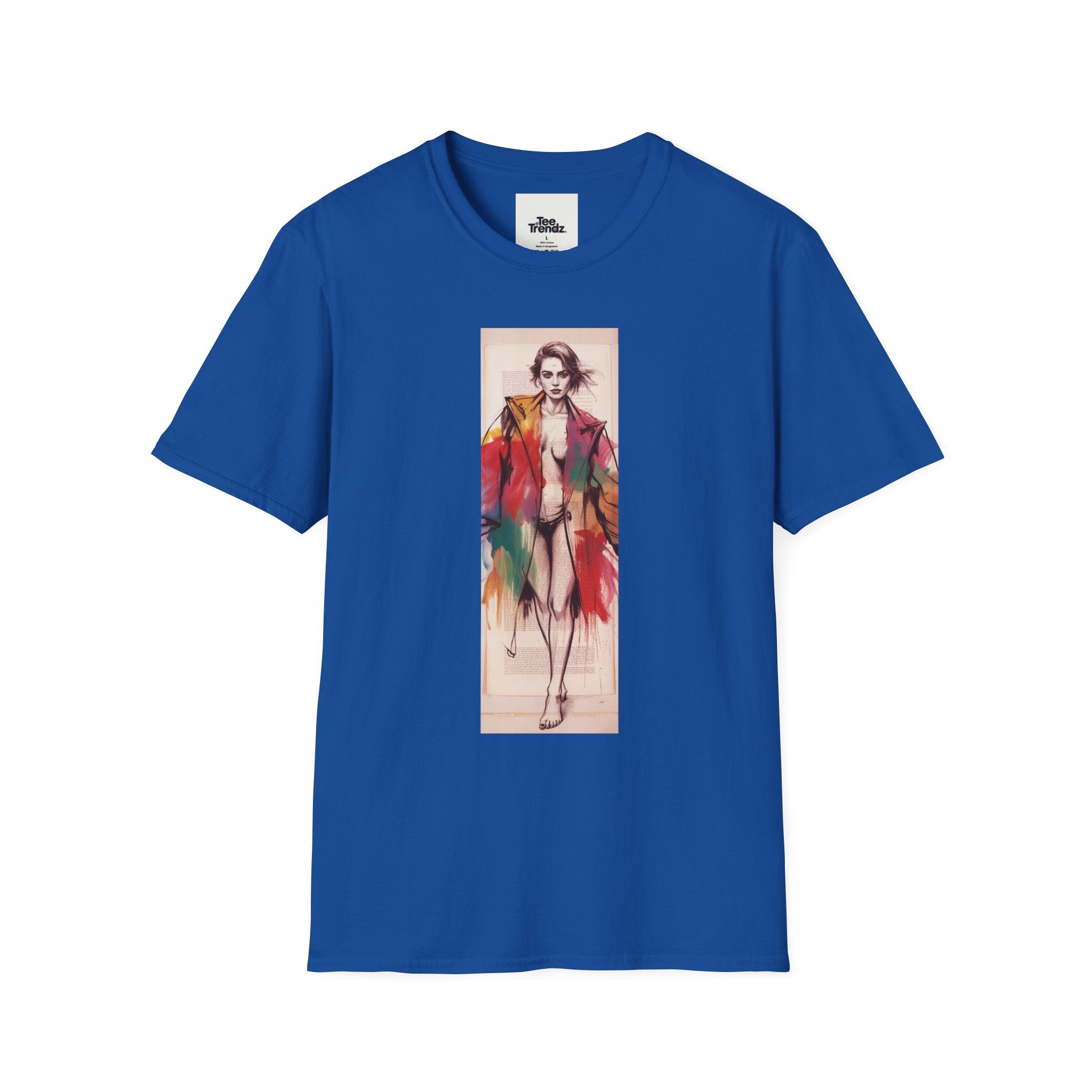 Fashion Illustration Tee — Colorful Watercolor Model Graphic T-Shirt