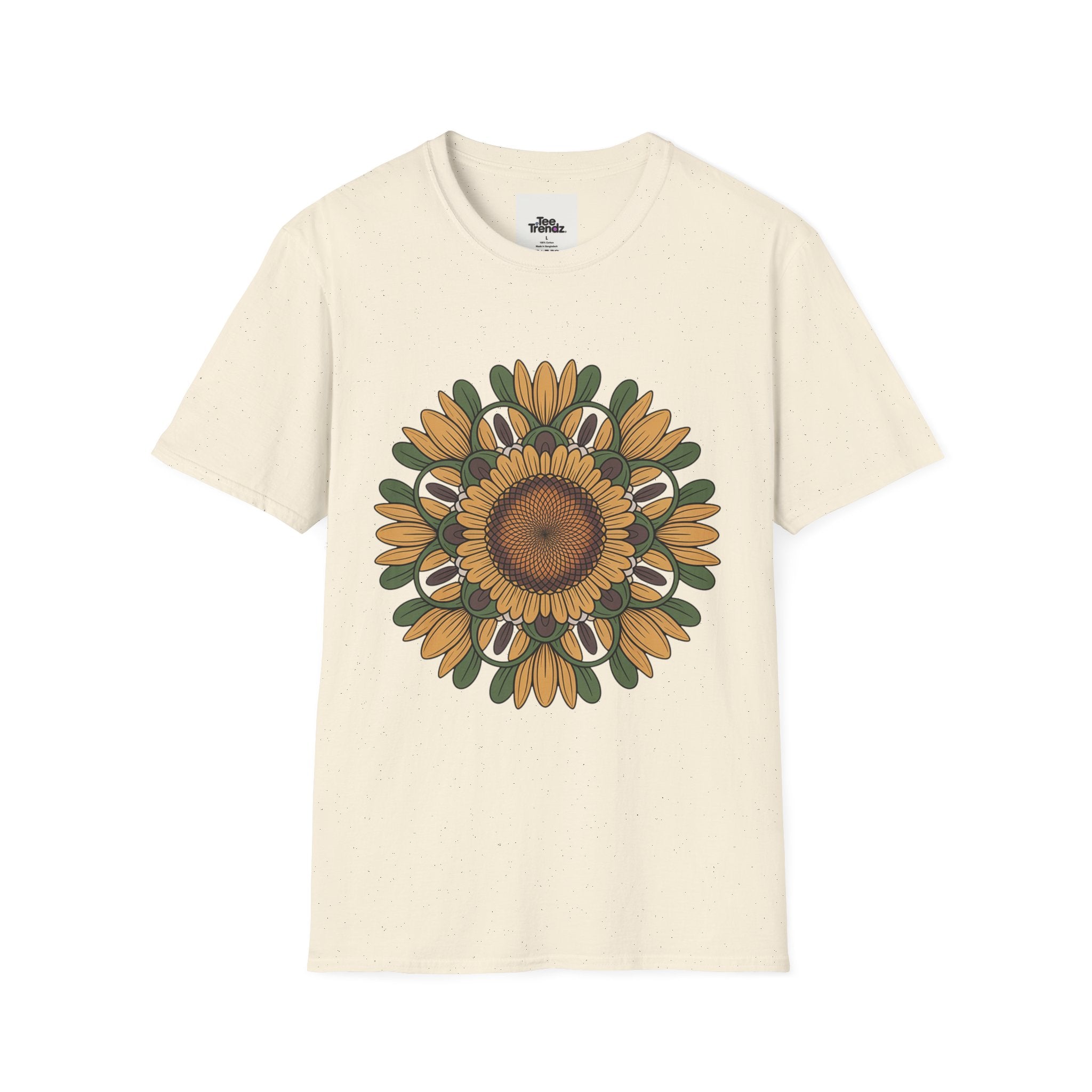 Sunflower Mandala T-Shirt — Retro Floral Graphic Tee