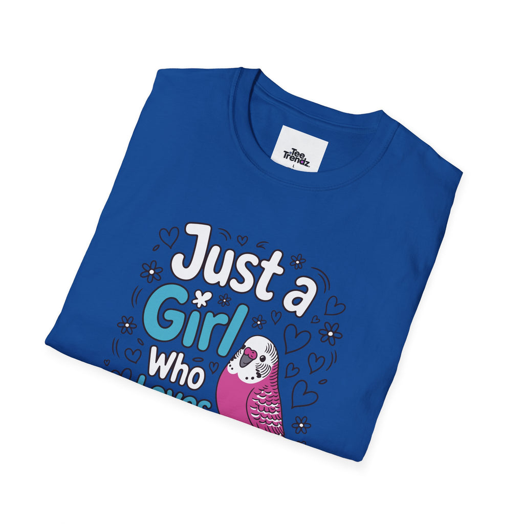 Just a Girl Who Loves Budgies T-Shirt – Cute Budgie Parakeet Tee for Bird Lovers