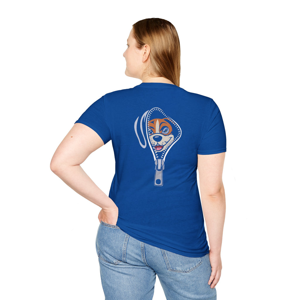 Zipper Reveal Dog Graphic T-Shirt