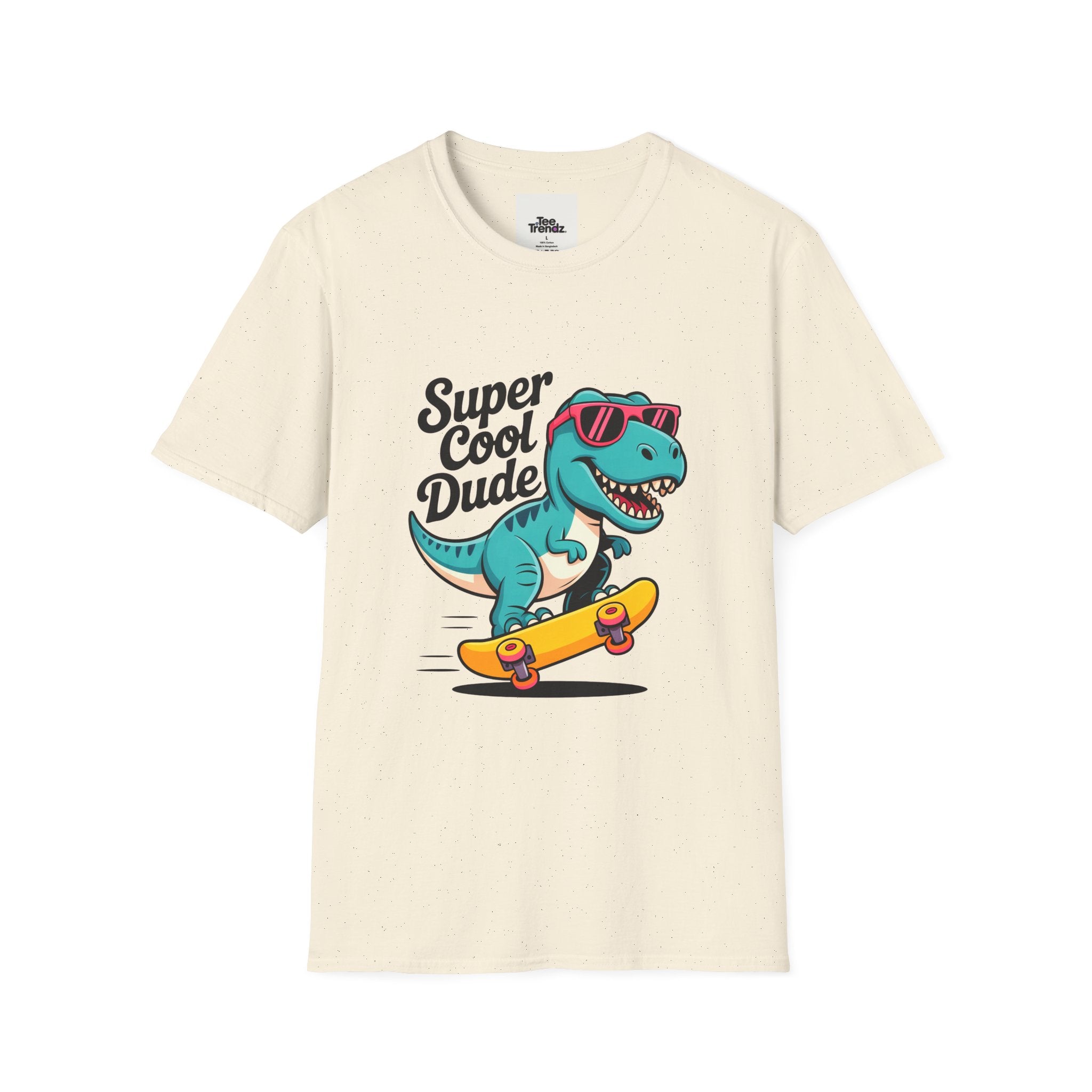 Kids Skateboard T‑Shirt — "Super Cool Dude" Dino Graphic Tee