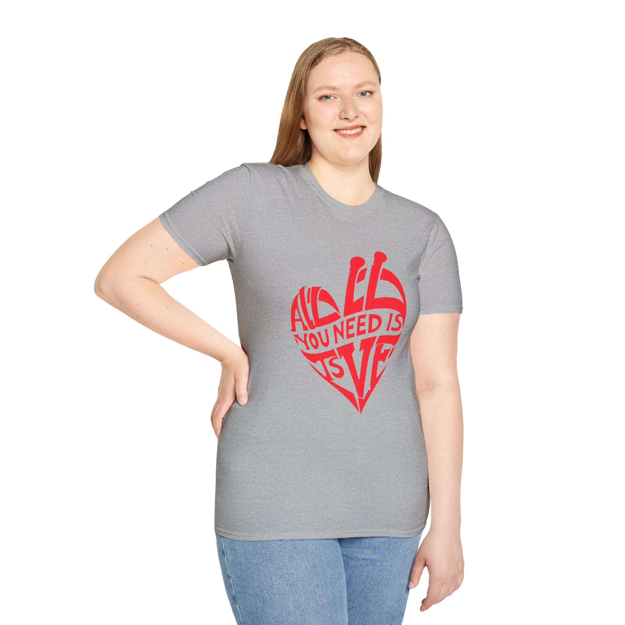 Love Heart T-Shirt — "All You Need Is Love" Retro Graphic
