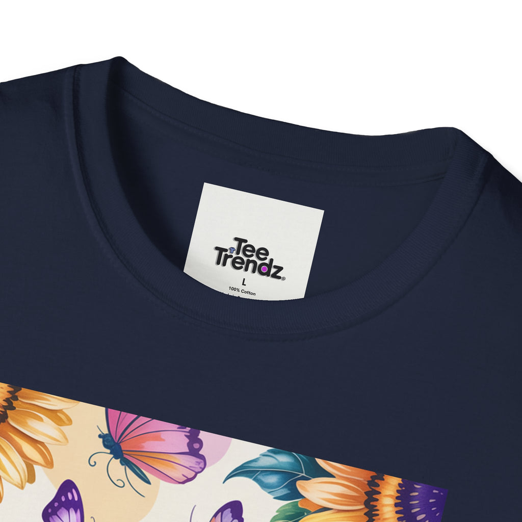 Chasing Sunshine T-Shirt — Floral Sunflower & Butterfly Graphic Tee