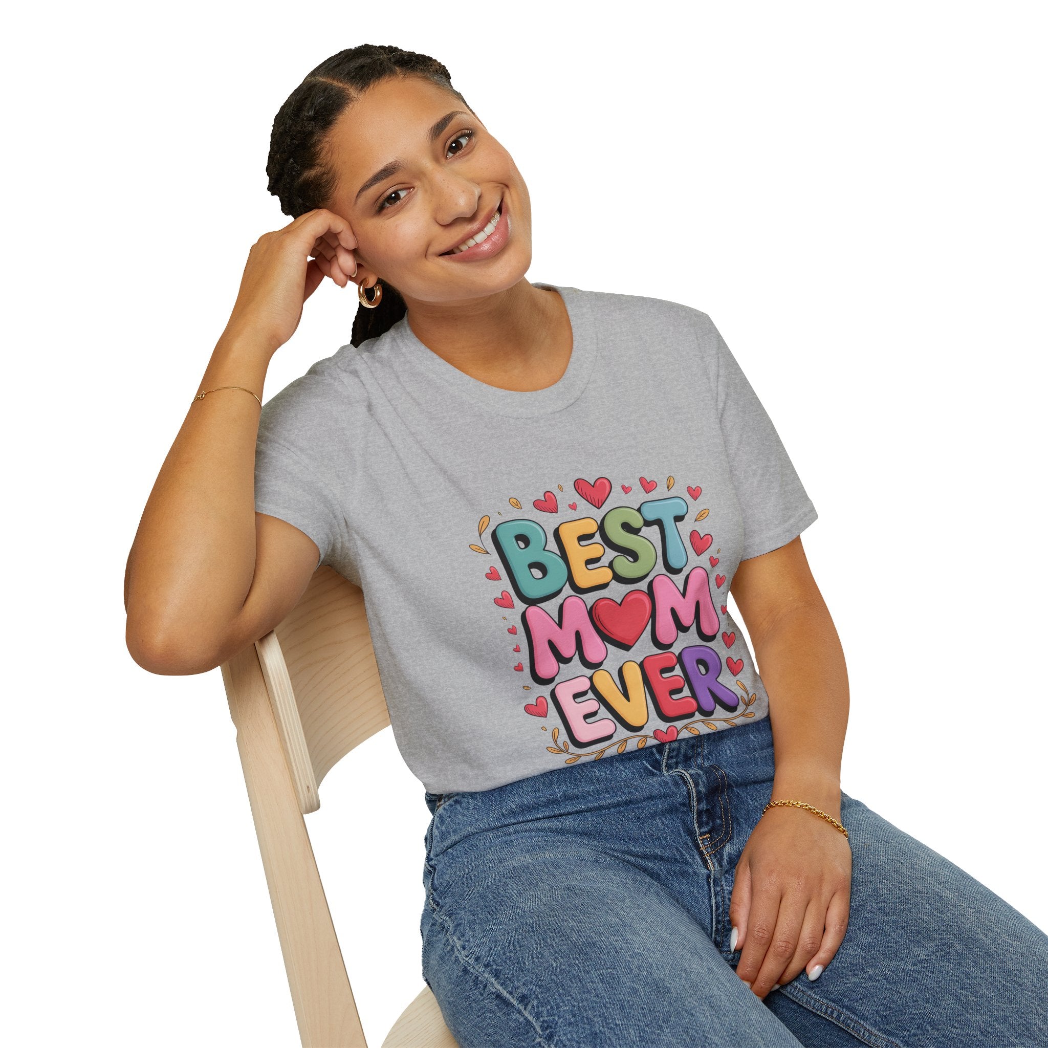 Best Mom Ever T-Shirt — Colorful Heart Mothers Day Tee