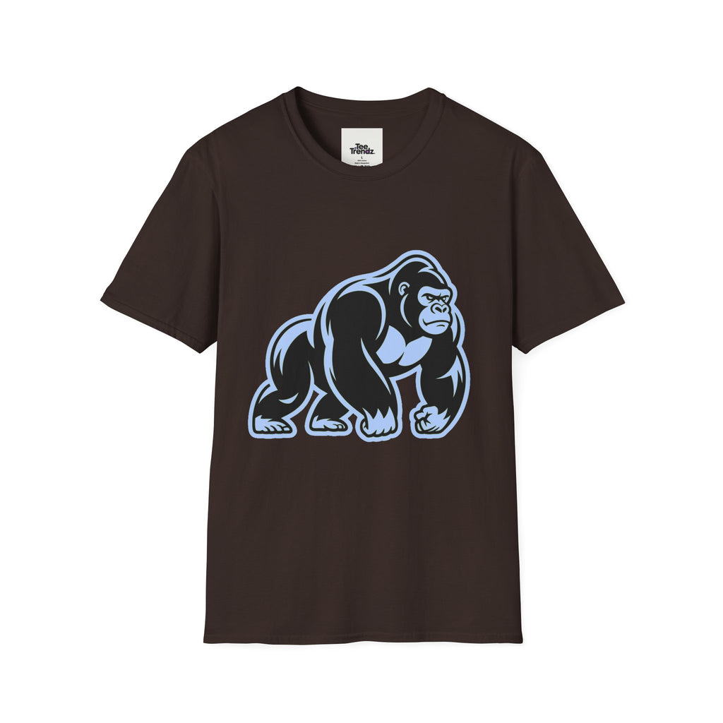 Gorilla Mascot T-Shirt — Bold Blue Ape Graphic Tee