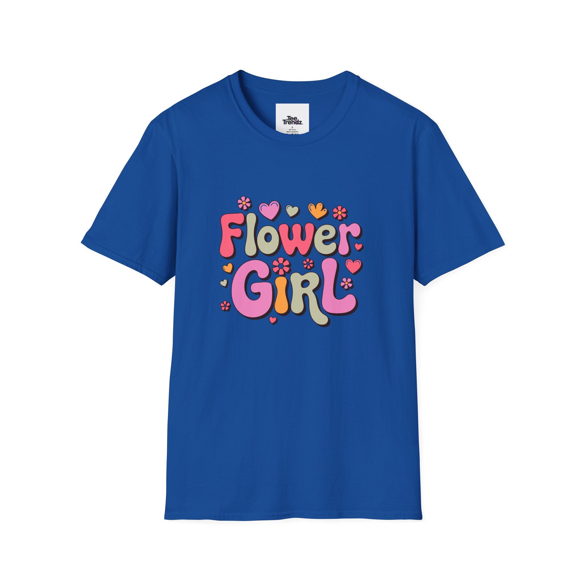 Flower Girl T-Shirt — Cute Retro Floral Wedding Tee for Kids