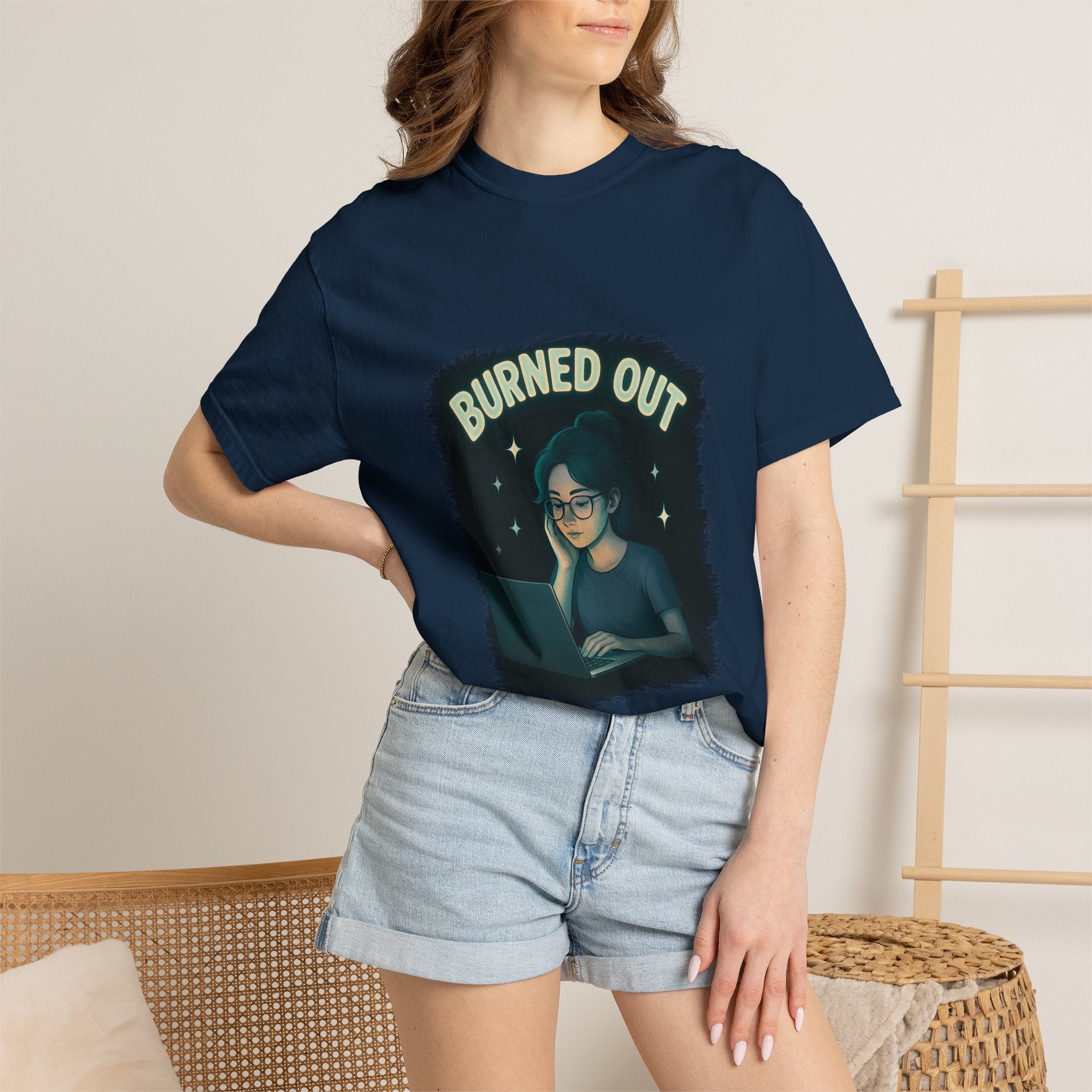 Burned Out Night Owl T-Shirt — Funny Exhausted Programmer Graphic Tee