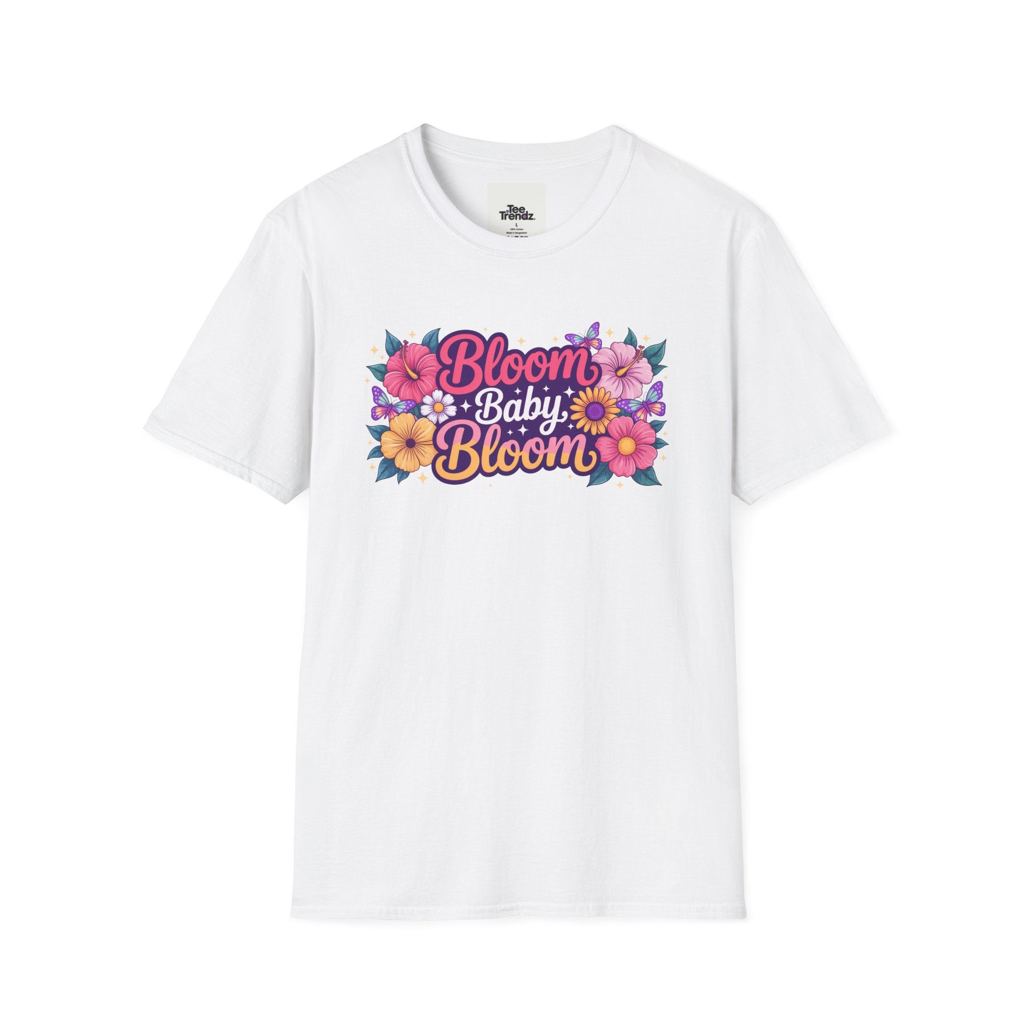 Bloom Baby Bloom Floral T-Shirt — Cute Spring Garden Tee for New Moms & Moms-to-Be