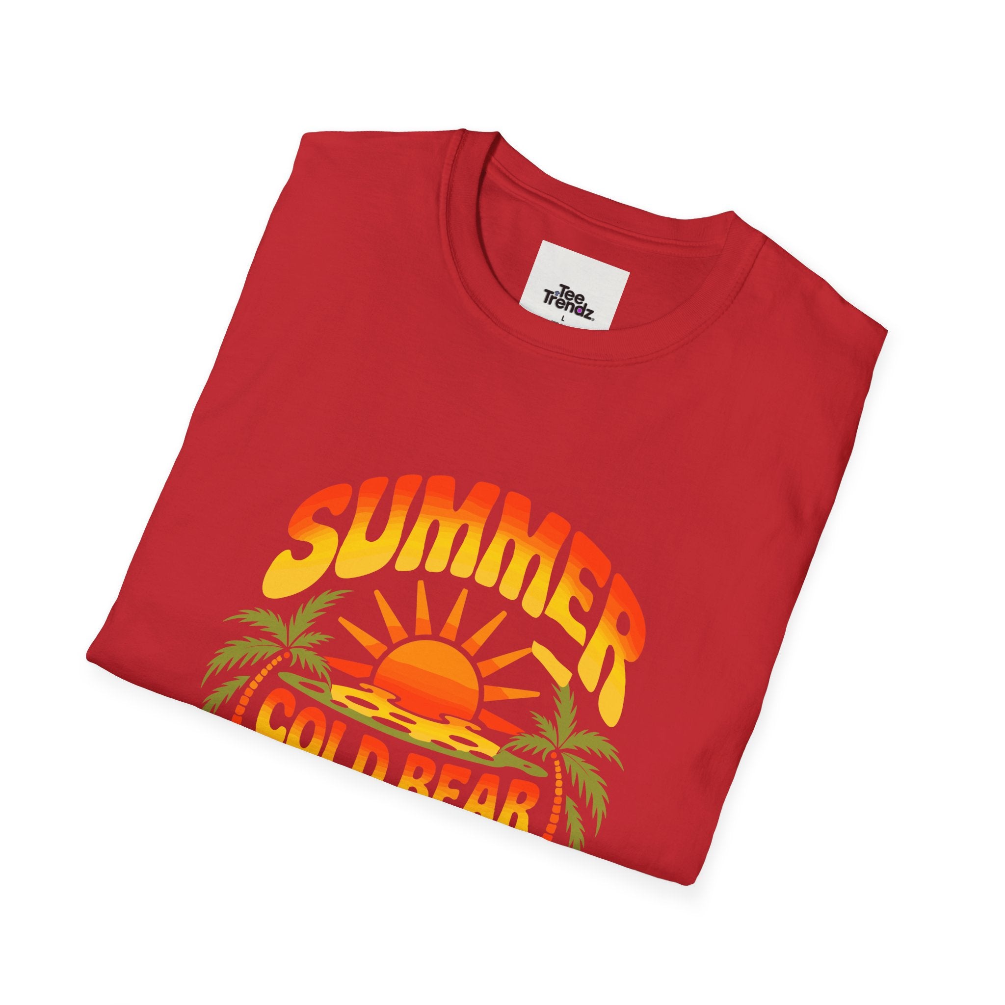 Summer Graphic T-Shirt — "Cold Bear Hot Sun" Retro Beach Tee