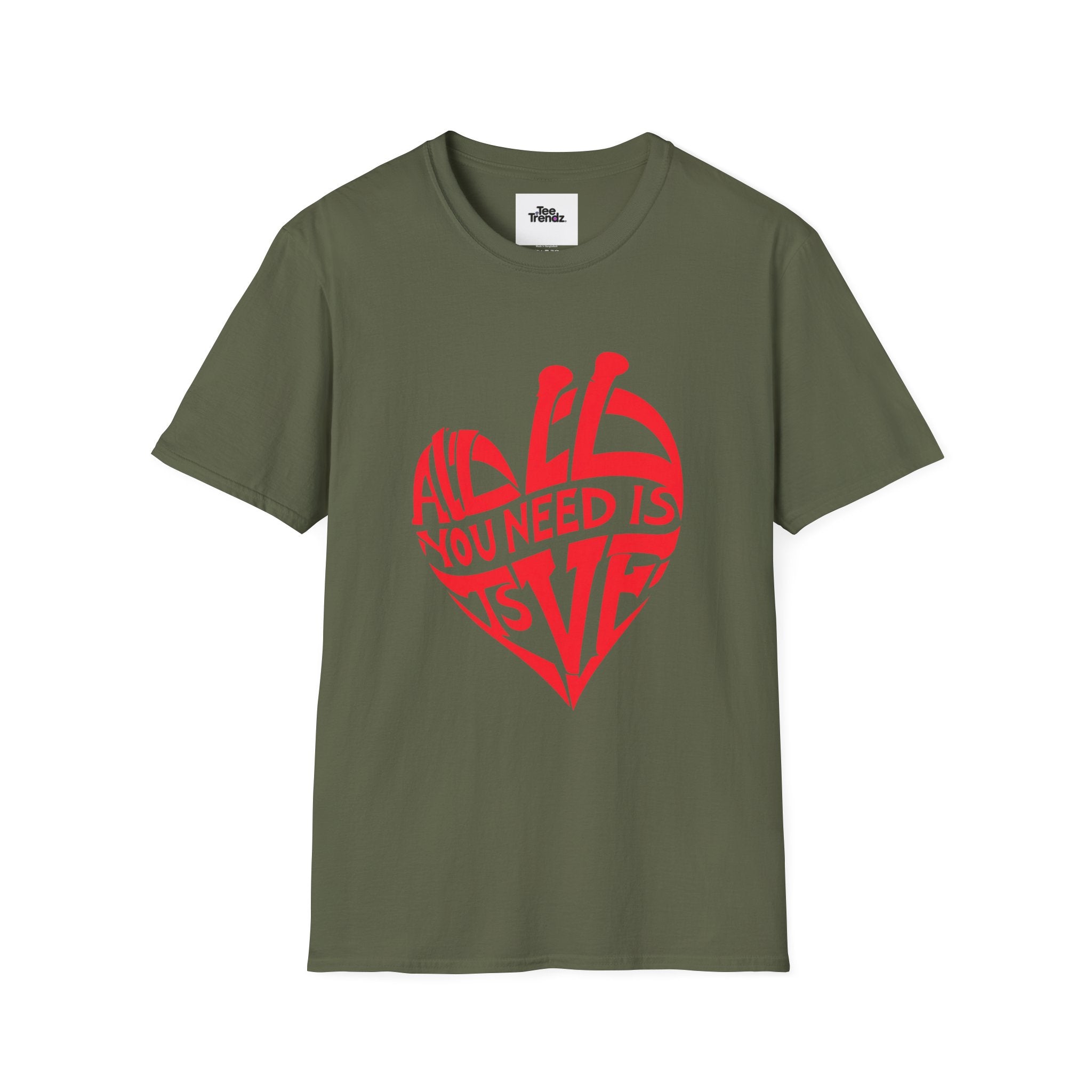 Love Heart T-Shirt — "All You Need Is Love" Retro Graphic