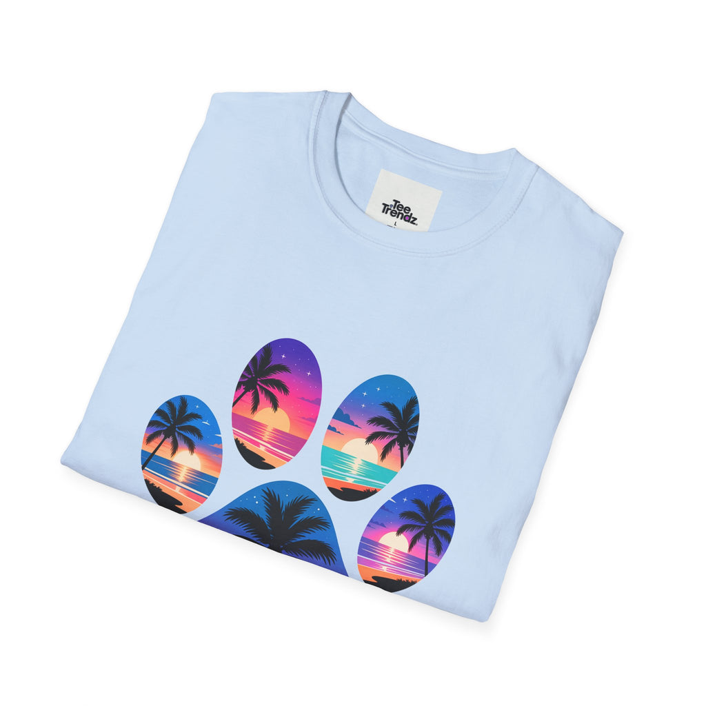 T-Shirt — Tropical Paw Sunset Graphic Tee