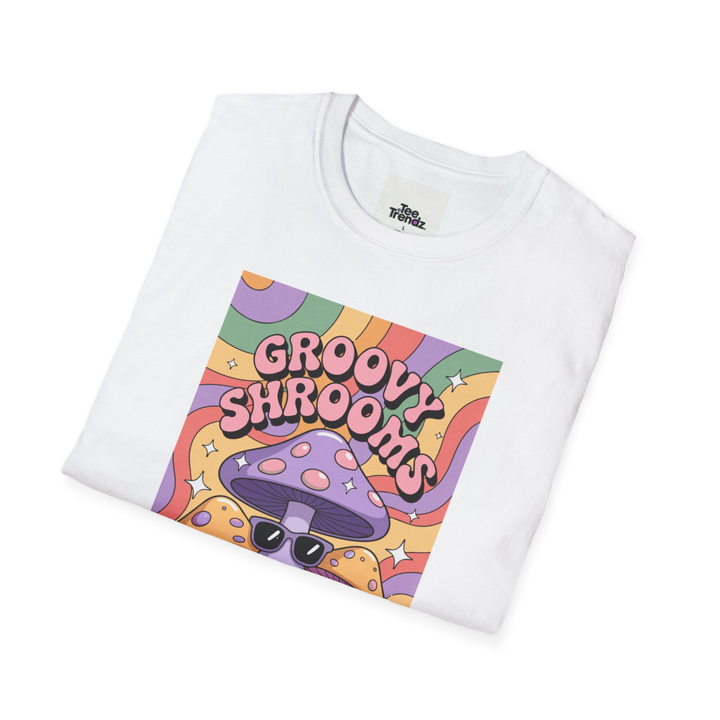 Groovy Shrooms T-Shirt – Retro Psychedelic Mushroom Tee