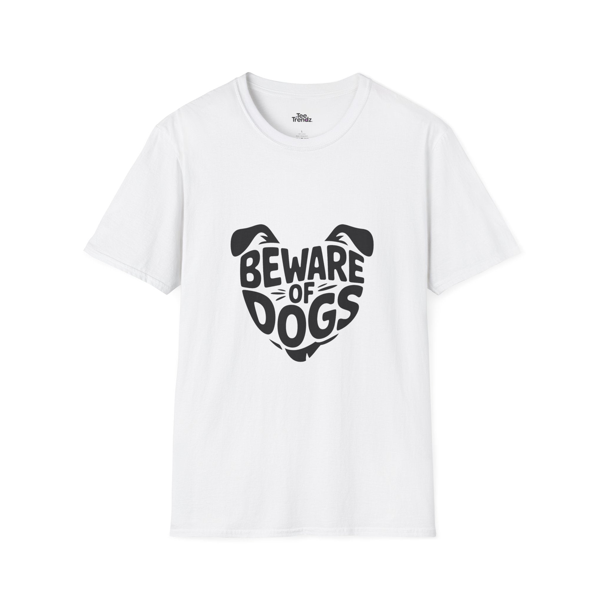 Beware of Dogs T-Shirt — Cute Dog Face Graphic Tee for Dog Lovers