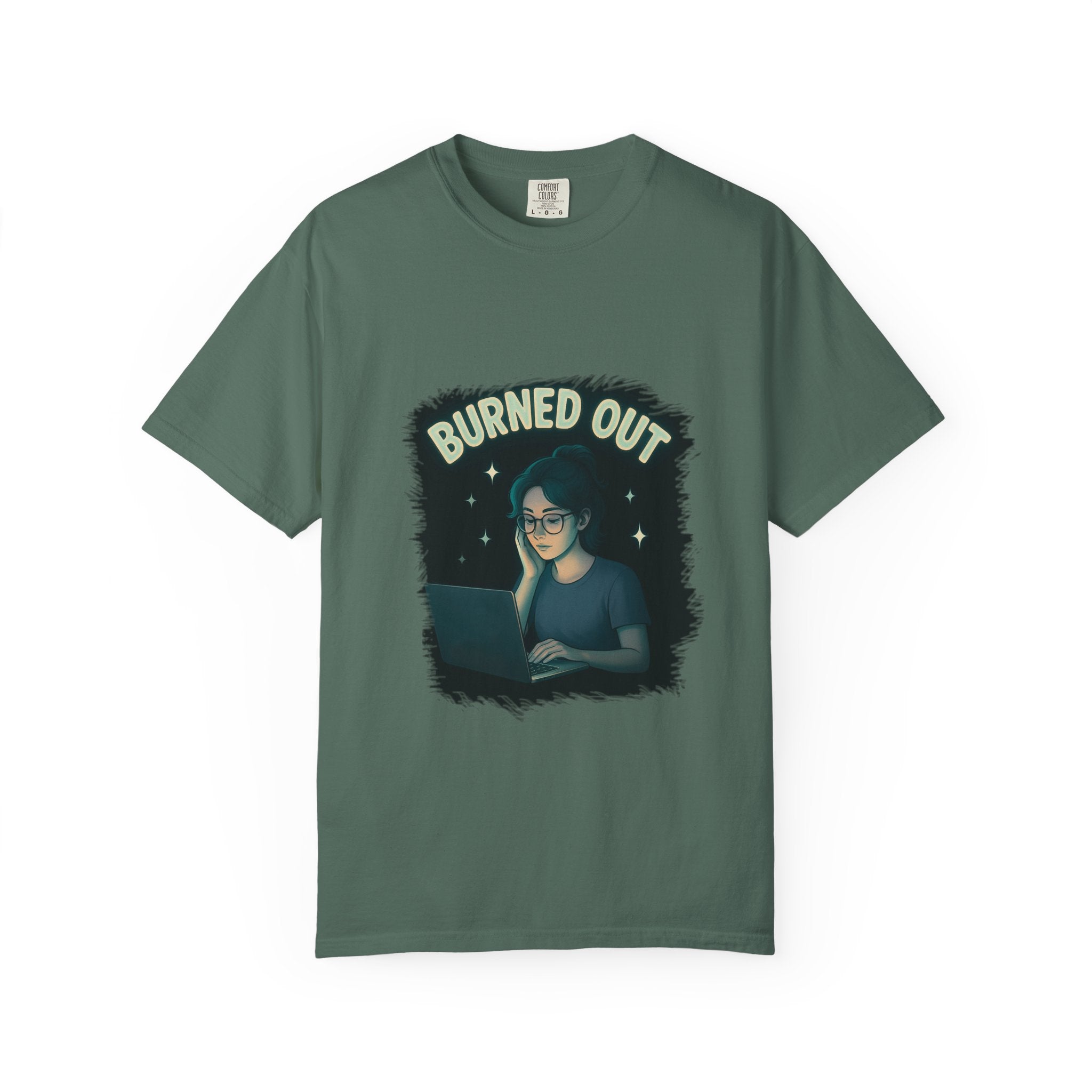Burned Out Night Owl T-Shirt — Funny Exhausted Programmer Graphic Tee