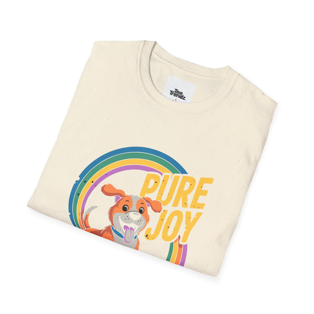Pure Joy Dog T-Shirt – Playful Beagle Graphic Tee with Rainbow
