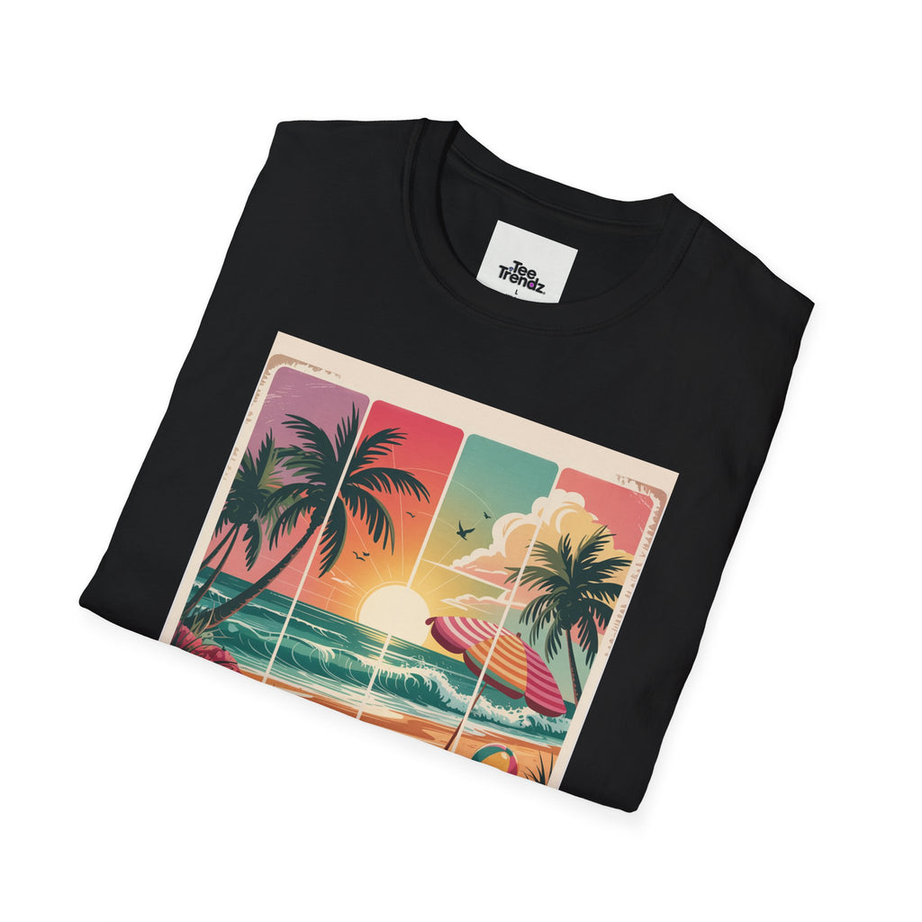 Summer Never Ends T-Shirt – Vintage Beach Sunset Graphic Tee