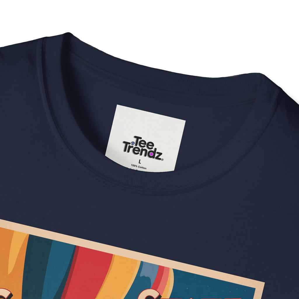 Golden State Hot Air Balloon T-Shirt — Vintage Travel Poster Tee