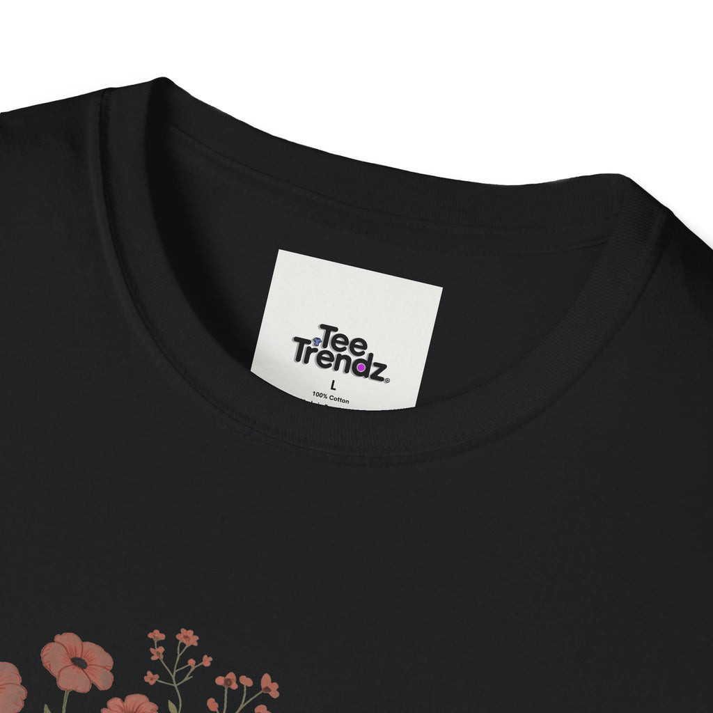 T-Shirt — "Rooted & Wild" Floral Woman Illustration | Boho Nature Tee for Women