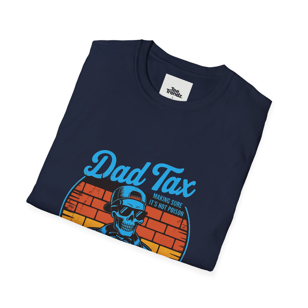 Dad Tax T-Shirt – Retro Skull Dad with Popcorn Graphic, Funny Father’s Day Gift
