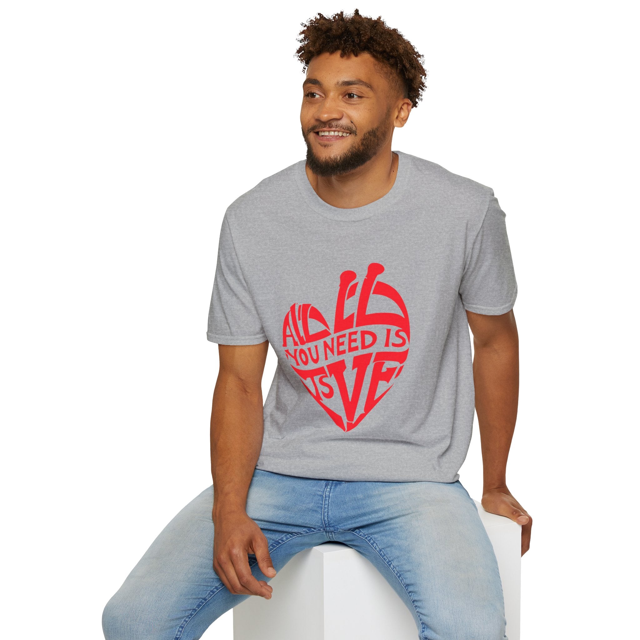 Love Heart T-Shirt — "All You Need Is Love" Retro Graphic