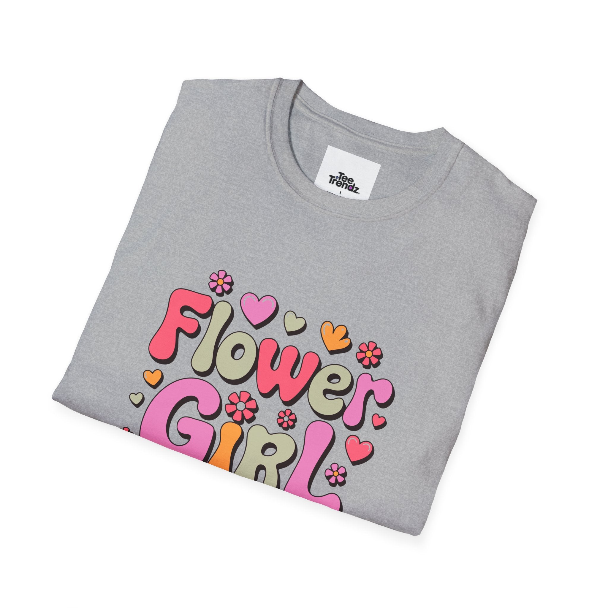 Flower Girl T-Shirt — Cute Retro Floral Wedding Tee for Kids