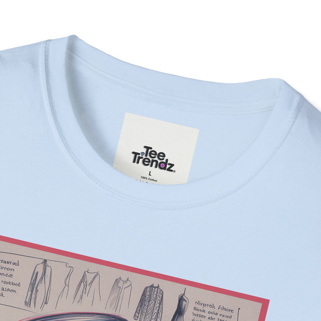 Vintage Portrait T-Shirt — Floral Hat Illustration