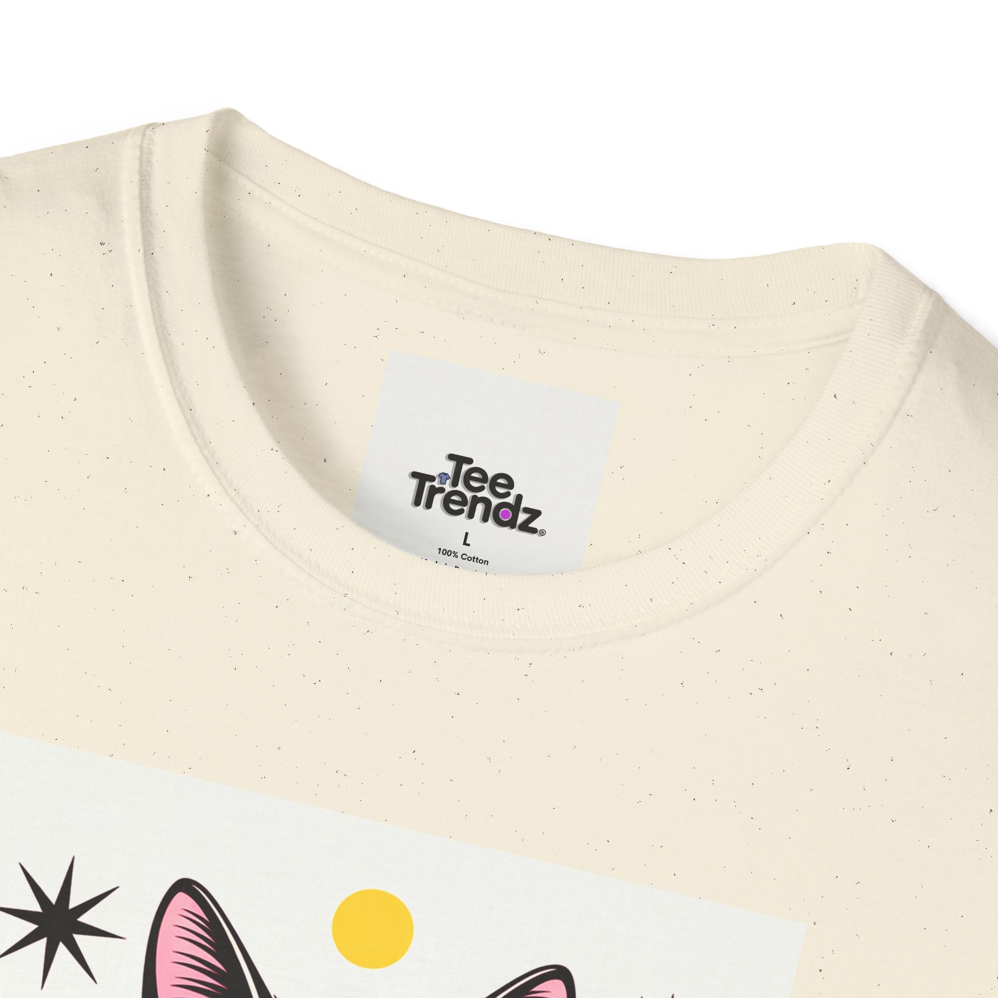 Black Cat Graphic T-Shirt — Retro Sunset Cat Illustration