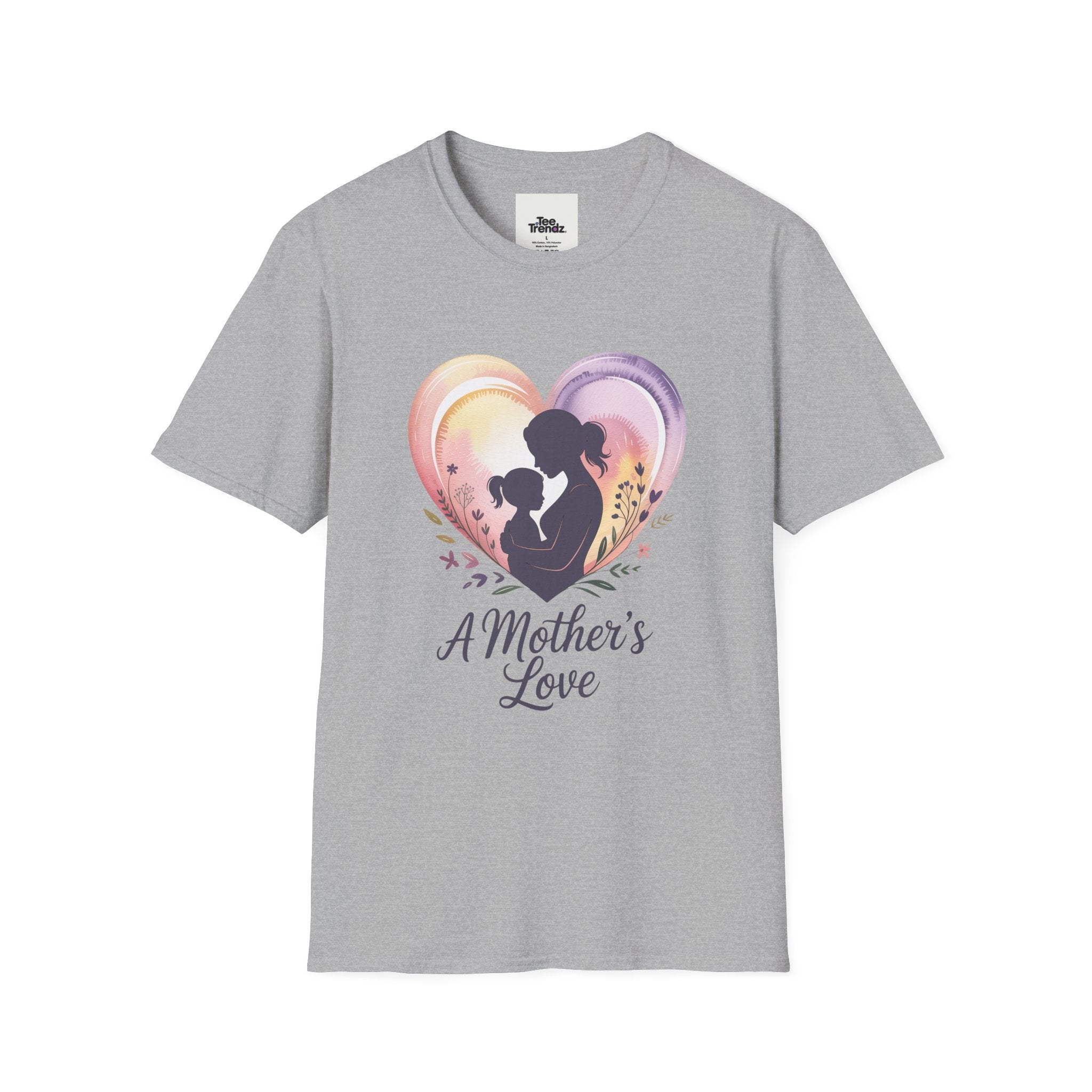 Mother's Love T-Shirt — Silhouette Heart Mom & Child Graphic (Mother's Day Gift)