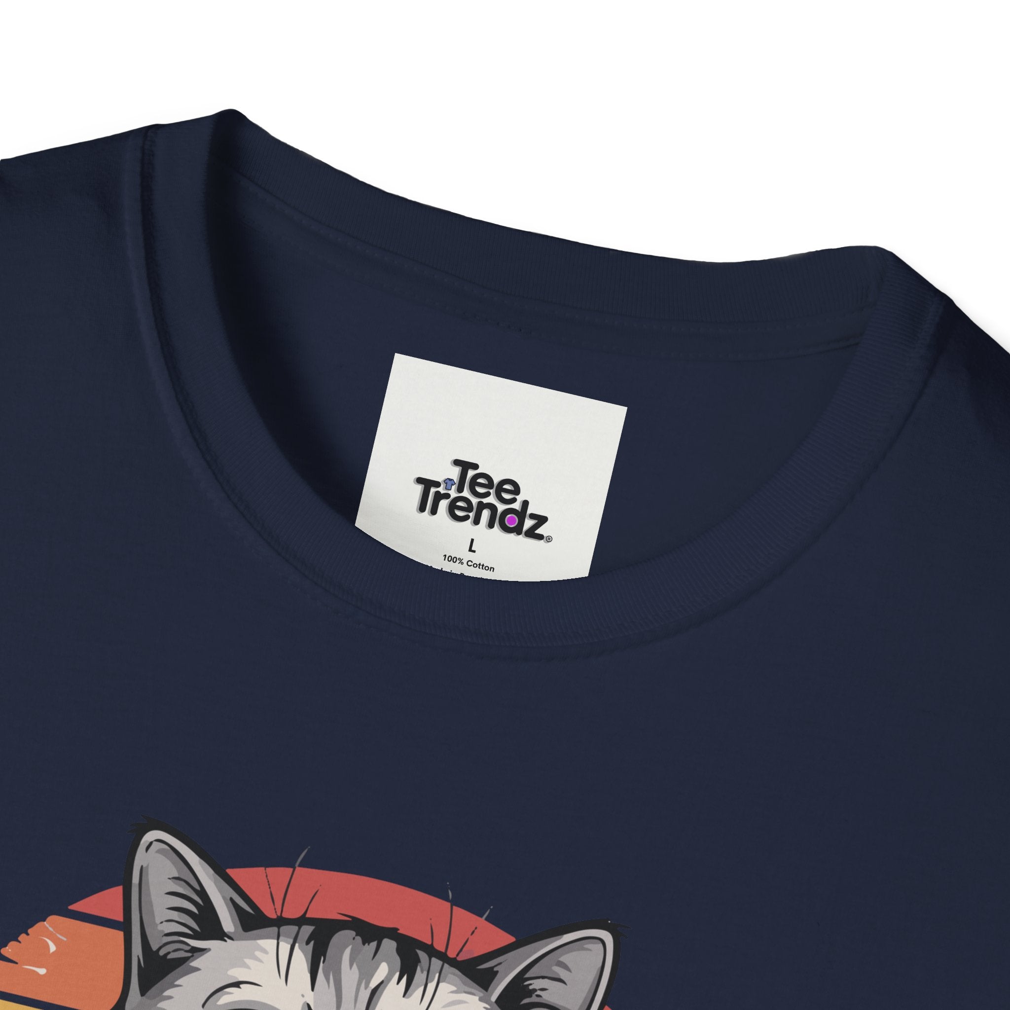 Fine… Cat T-Shirt — Retro Striped Cute Kitty Graphic Tee