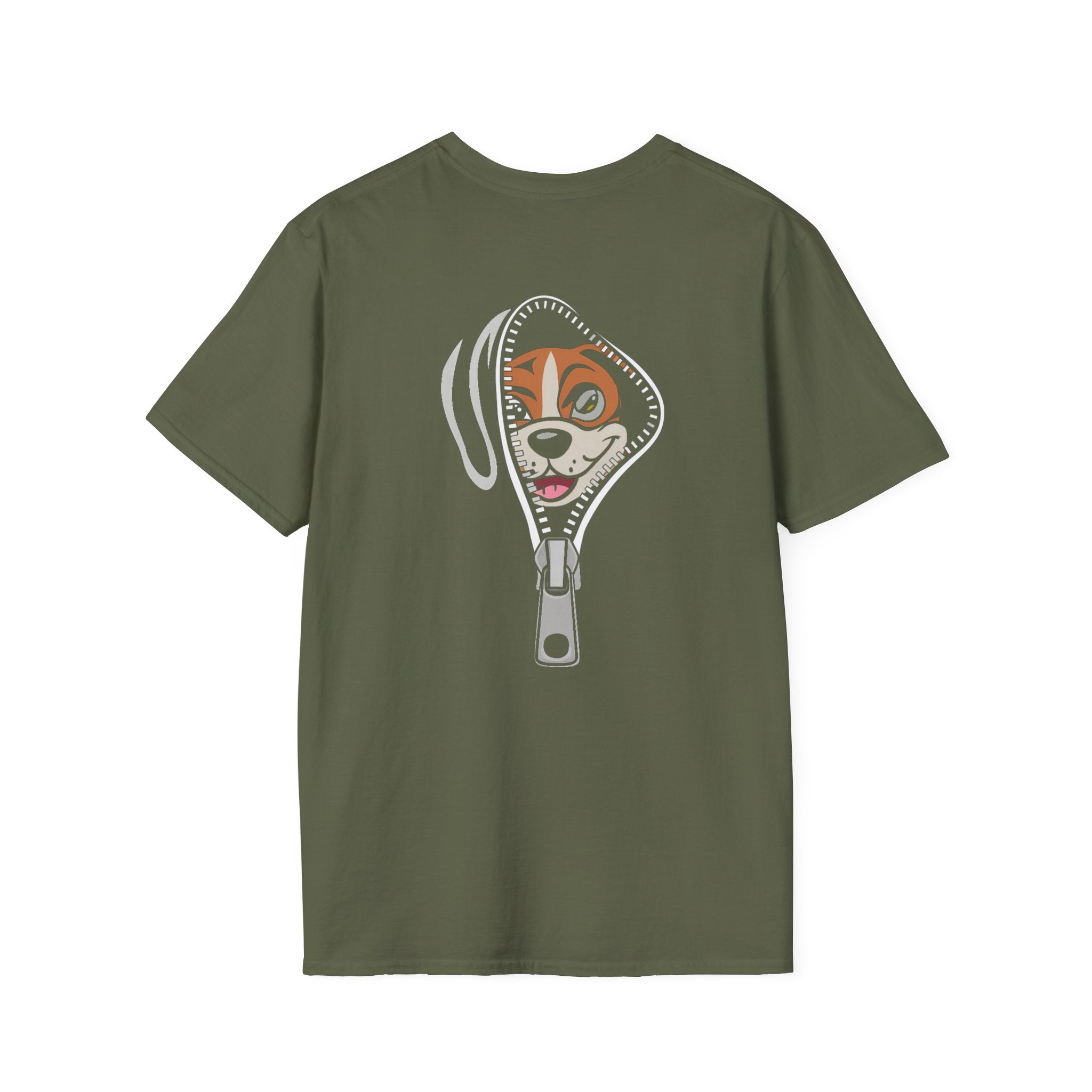 Zipper Reveal Dog Graphic T-Shirt