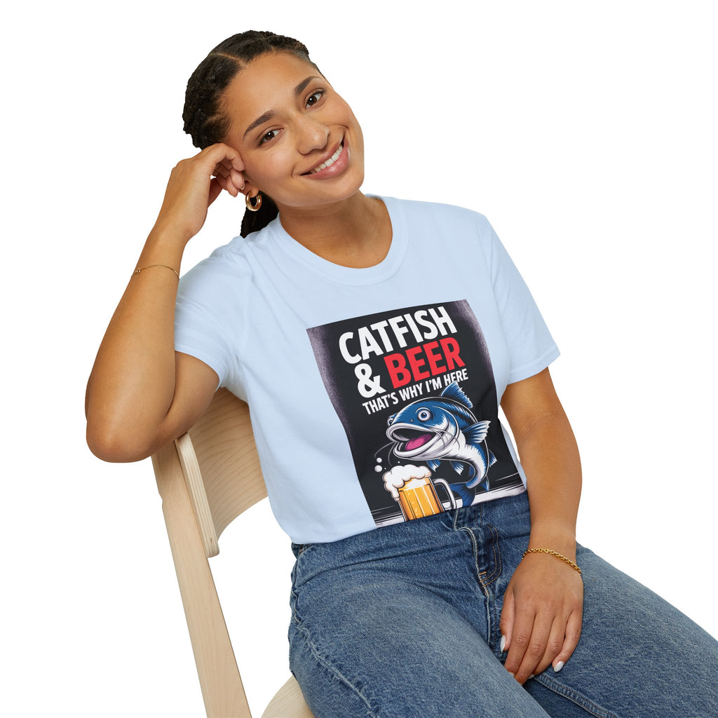 Catfish & Beer T-Shirt — Funny Fishing Shirt with Beer Graphic