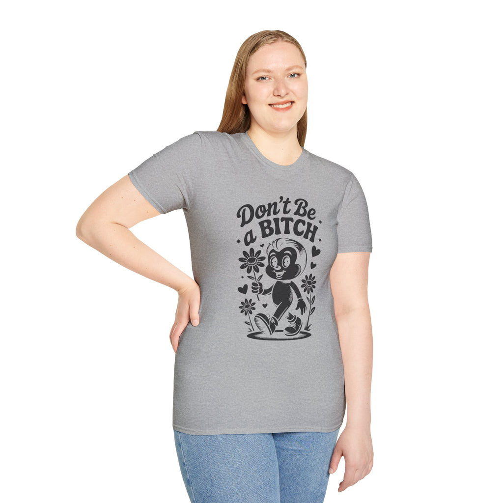 Don't Be a Bitch T-Shirt — Retro Cartoon Floral Graphic Tee