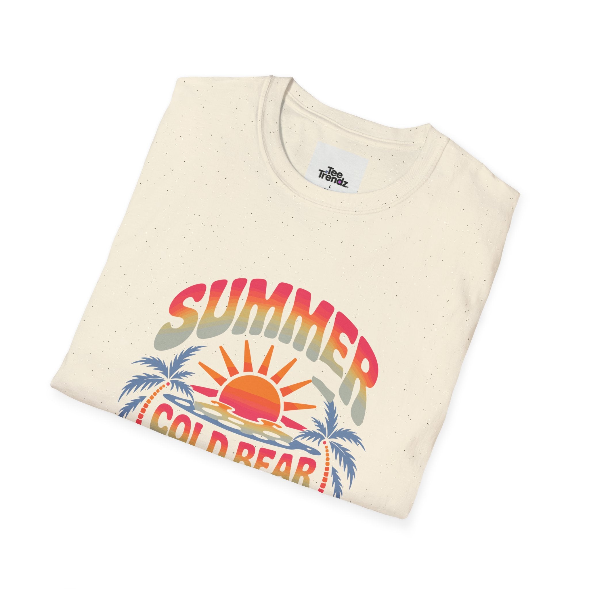 Summer Graphic T-Shirt — "Cold Bear Hot Sun" Retro Beach Tee