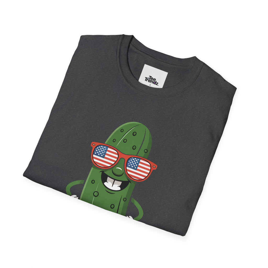 Patriotic Pickle T-Shirt — Cool Pickle with USA Sunglasses