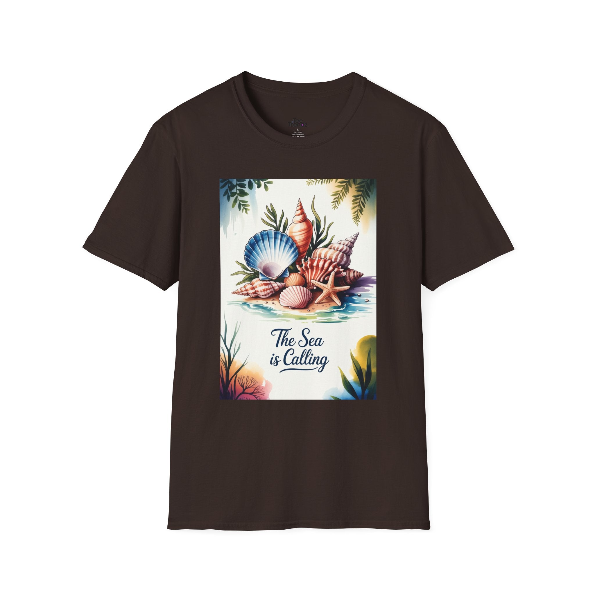 Sea Is Calling T-Shirt — Beach Shells Coastal Graphic Tee