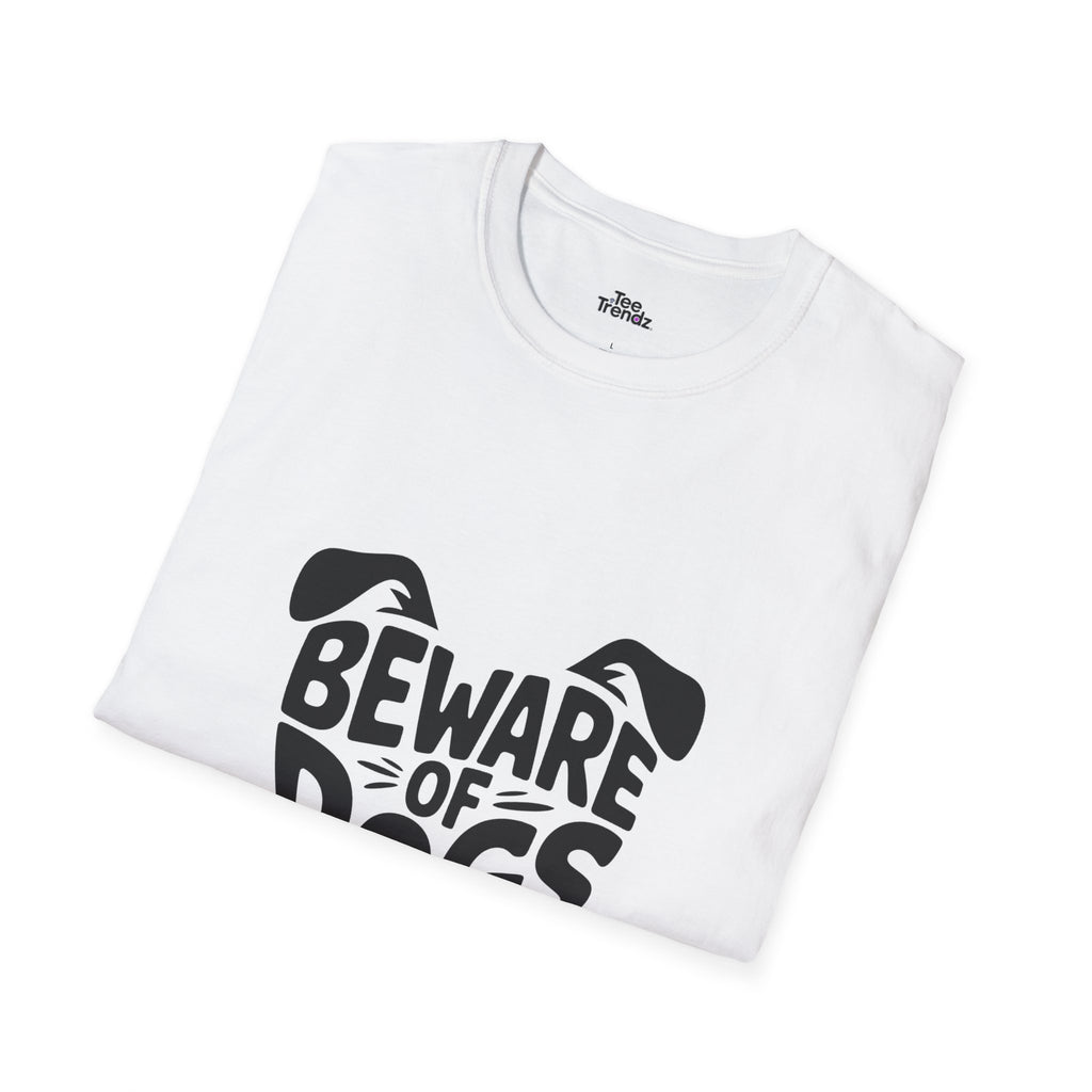 Beware of Dogs T-Shirt — Cute Dog Face Graphic Tee for Dog Lovers