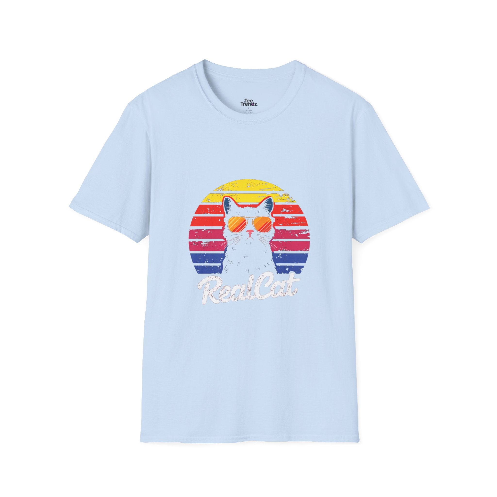 RealCat Retro Cat T-Shirt — Cool Cat Sunglasses Vintage Sunset Tee