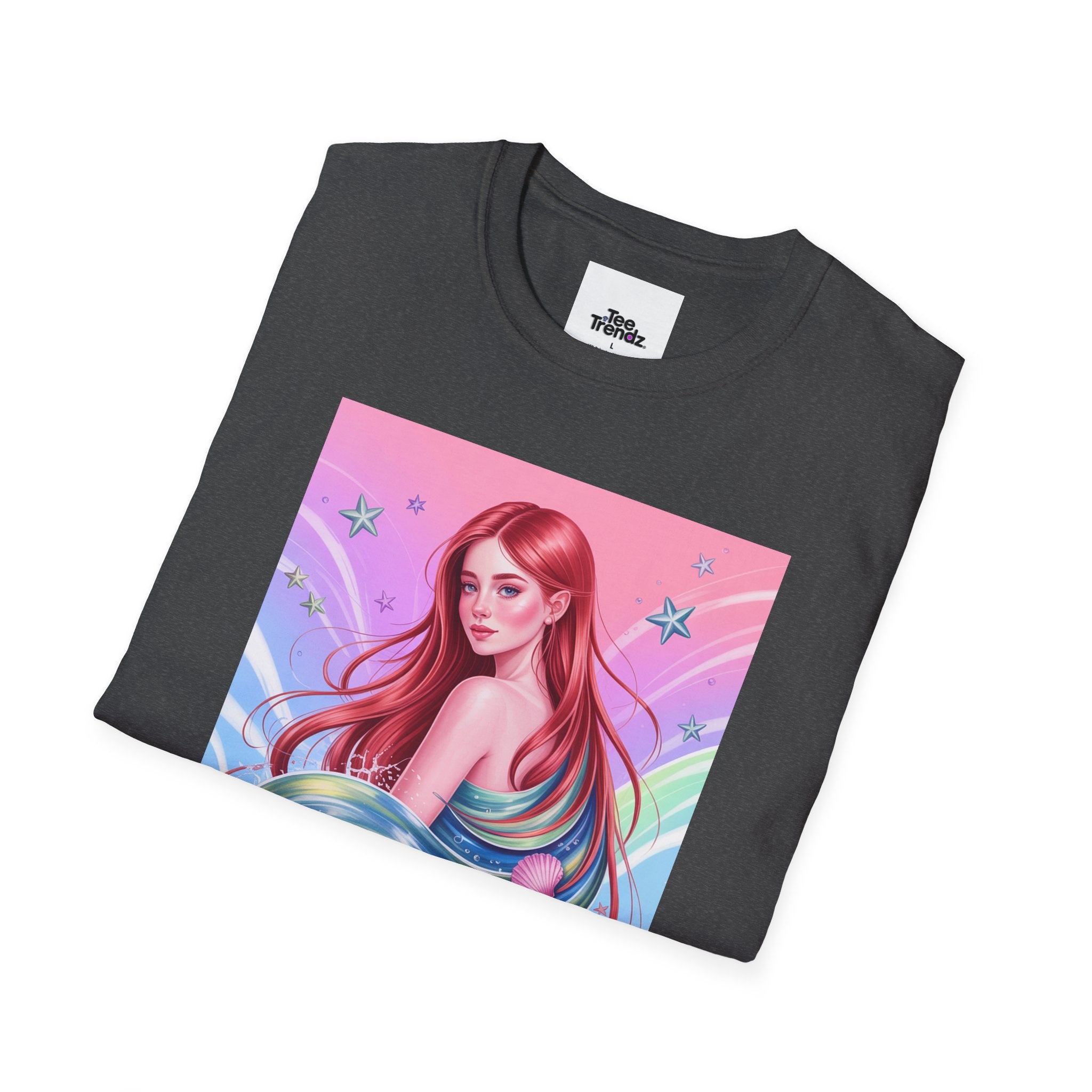 Mermaid Fantasy T-Shirt — Pastel Cosmic Sea Girl Graphic Tee